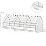 Voir la diapositive 3 : OUTSUNNY Mini serre de jardin serre à tomates 270L x 90l x 90H cm acier PE haute densité 140 g/m² anti-UV 3 fenêtres avec zip enroulables blanc