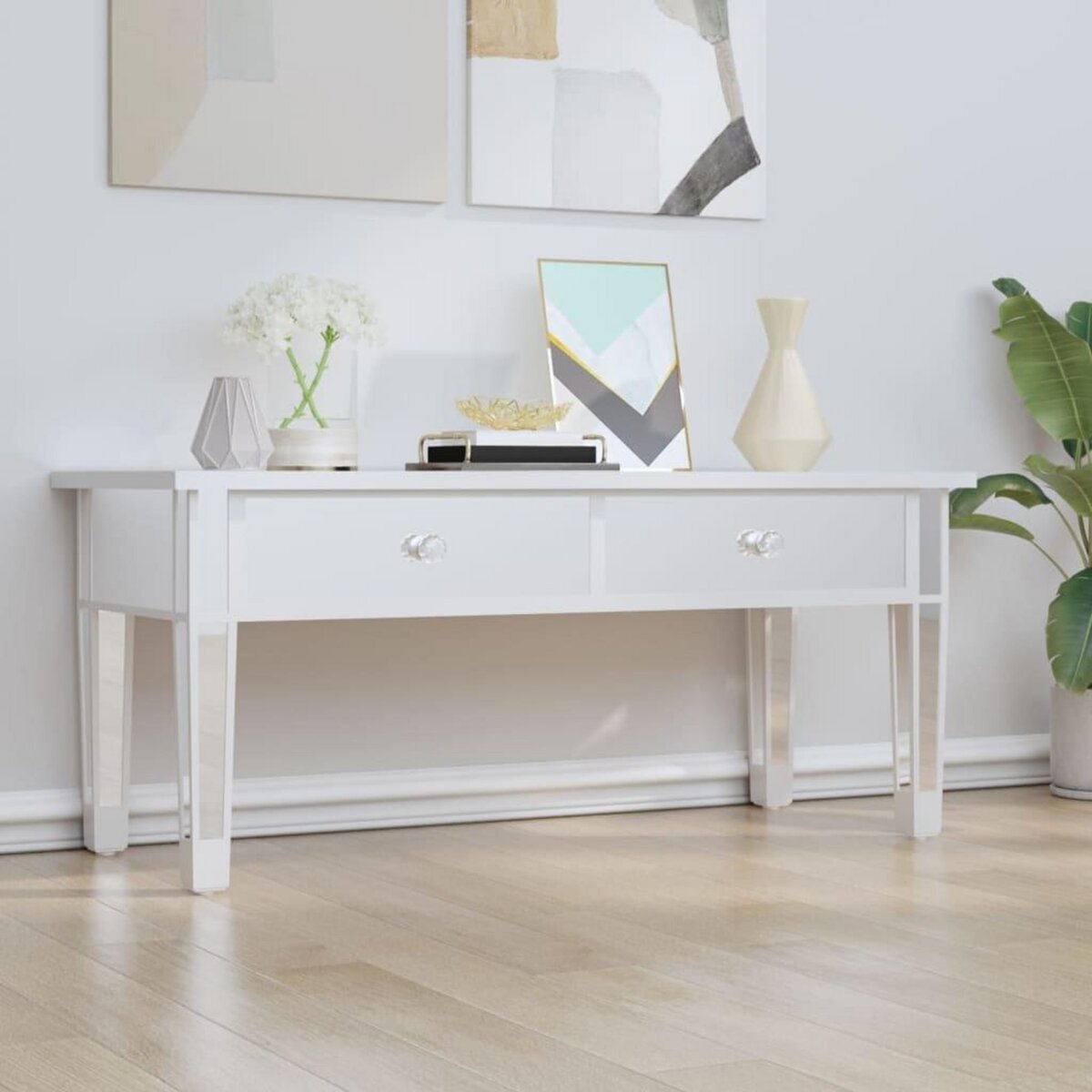 VIDAXL Table basse a miroir 106x45x45 cm Bois d'ingenierie et verre