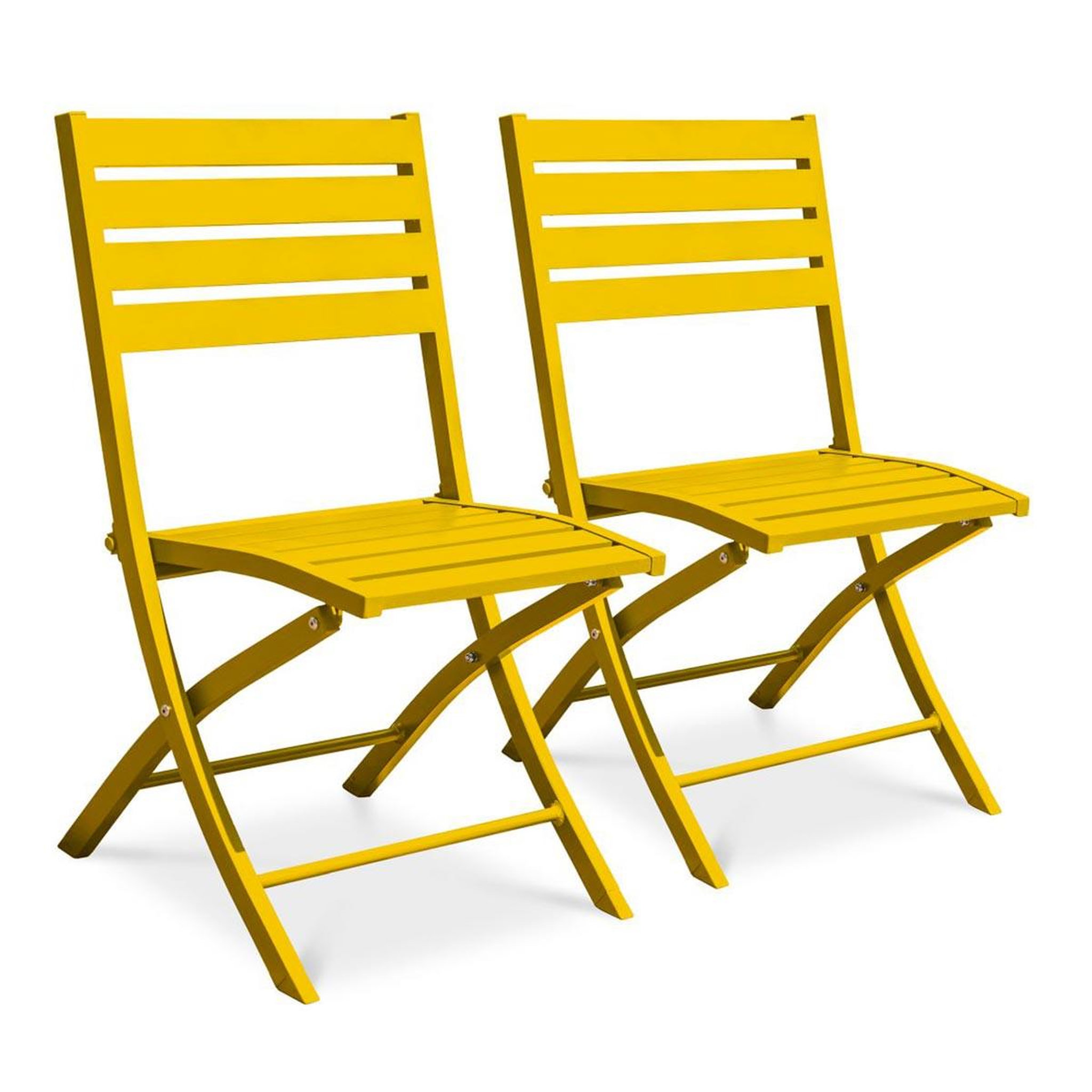 Paris Prix Lot de 2 chaises de jardin pliantes  marius  82cm moutarde
