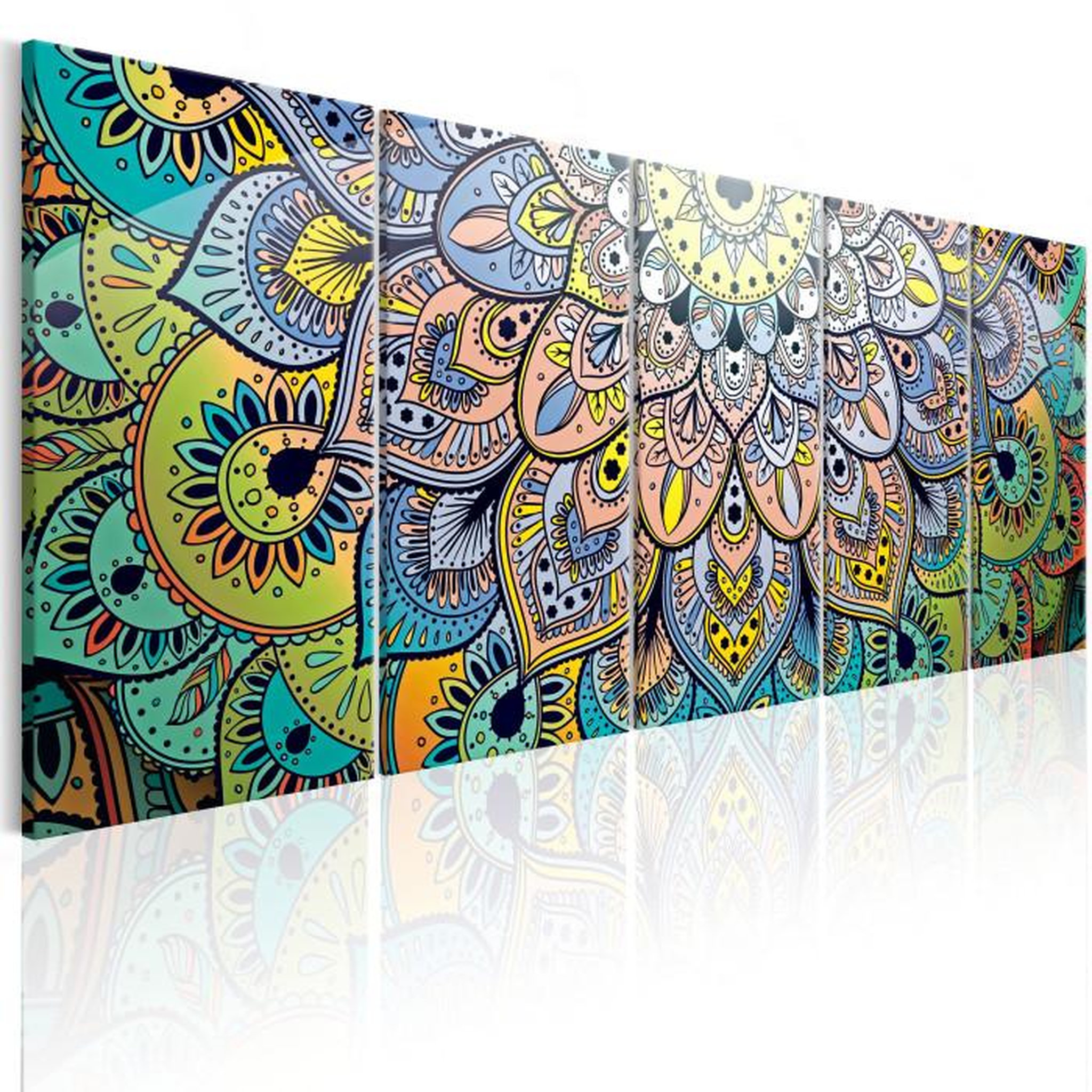 Paris Prix Tableau Imprimé  Mandala : Peacock's Tail. Coloris disponibles : Multicolore