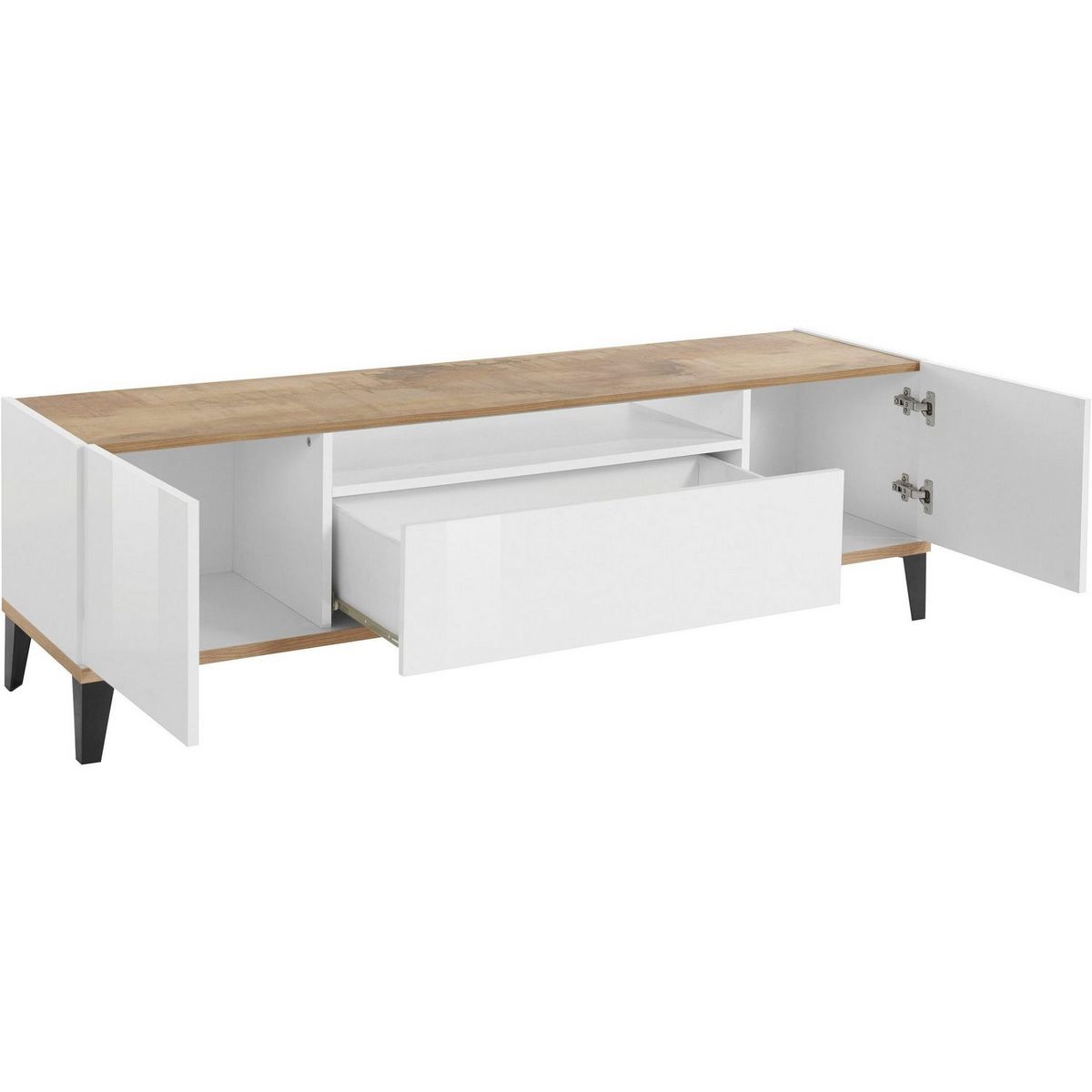 Meuble TV moderne 1 porte 1 tiroir L160cm BARI