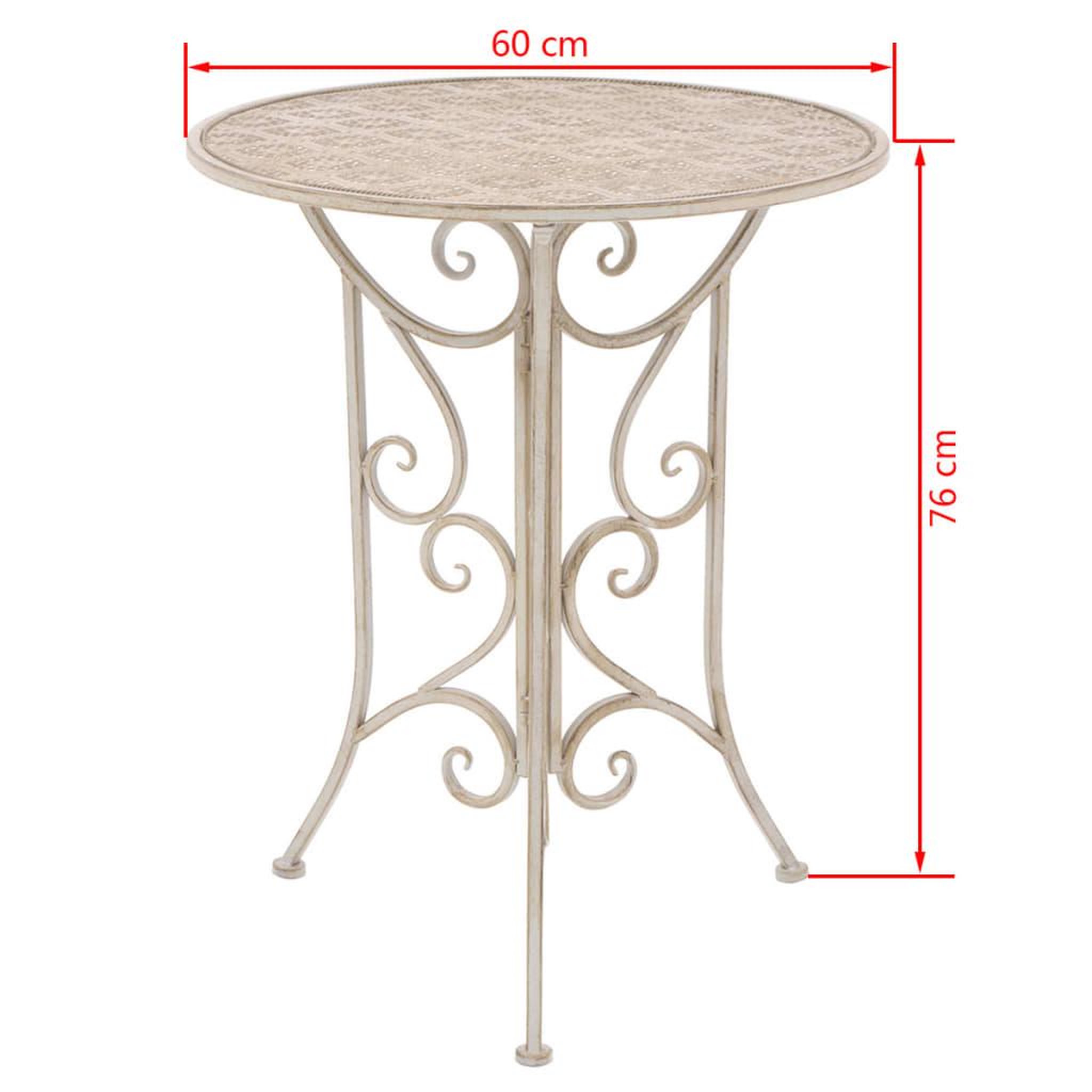 Voir la diapositive 6 : VIDAXL Mobilier de bistro 3 pcs Acier Blanc