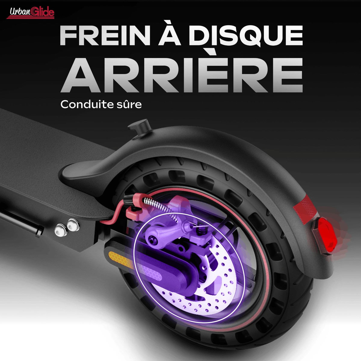 URBANGLIDE Trottinette Électrique  UrbanGlide 100 PRO 2 – 450W, 25 km/h, Autonomie 30 km, Roues increvables 10  , Batterie 36V/7.5Ah - 15Kg