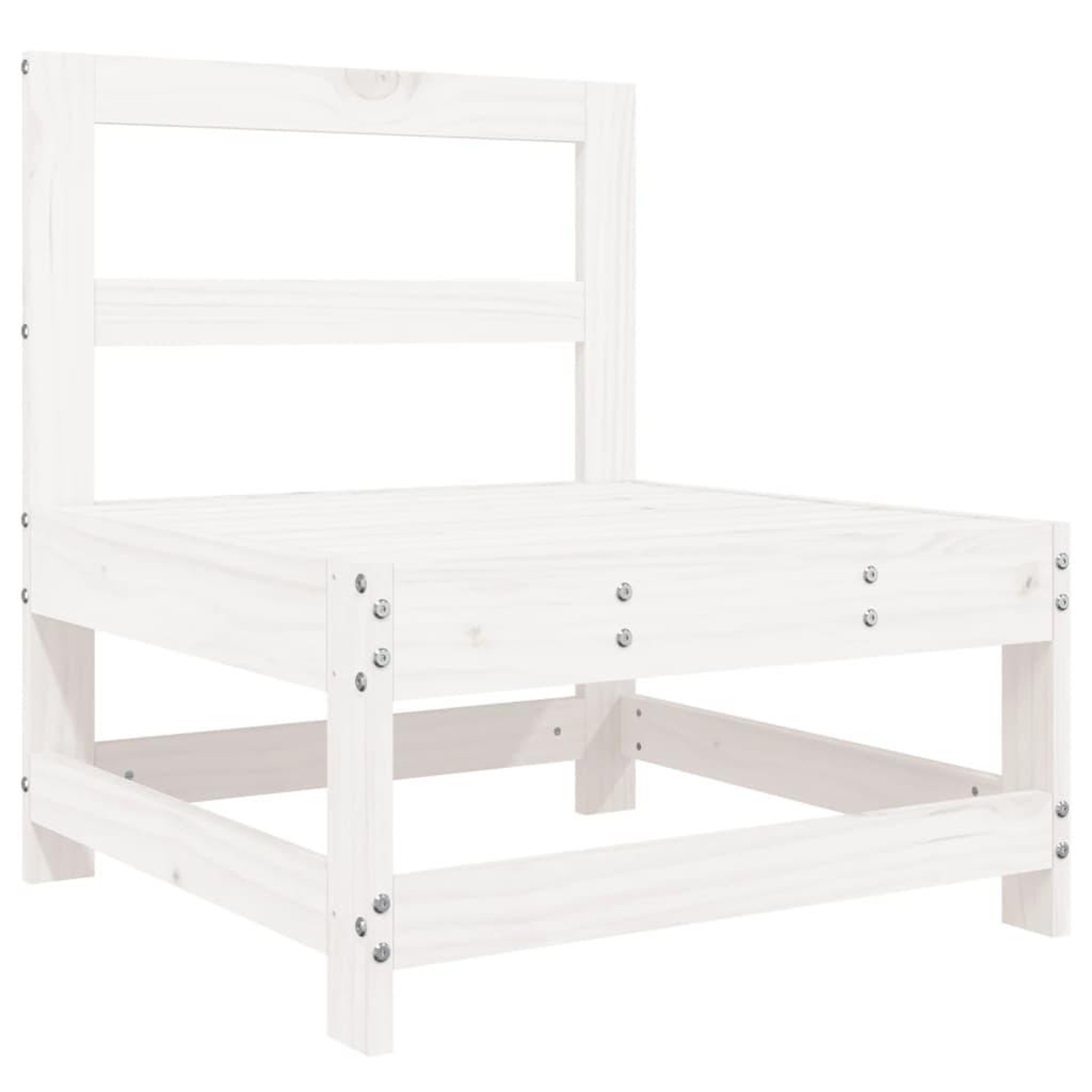 Voir la diapositive 4 : VIDAXL Salon de jardin 6 pcs blanc bois de pin massif