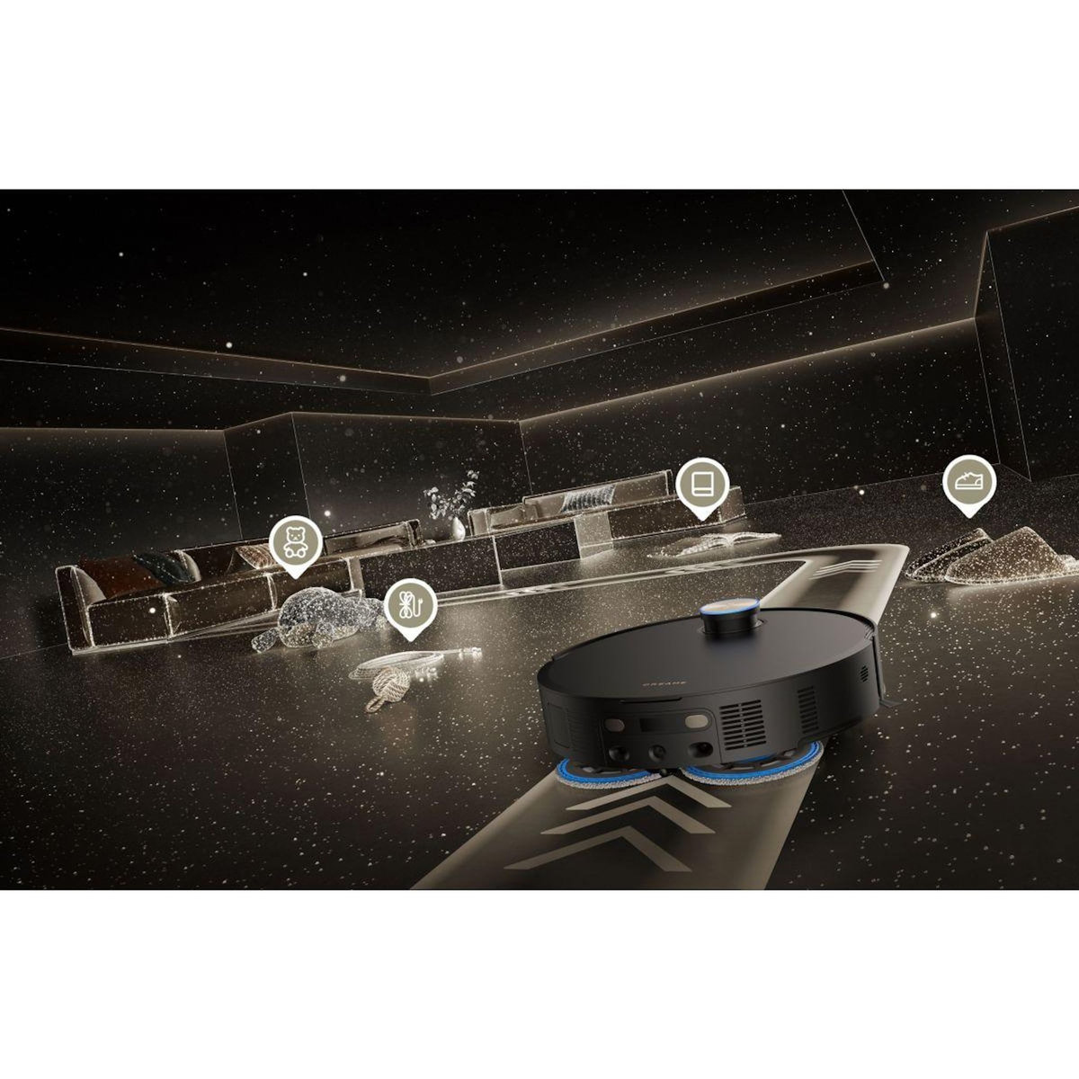 DREAME Robot Aspirateur Laveur MatriX10 Ultra noir avec serpillères auto-interchangeables