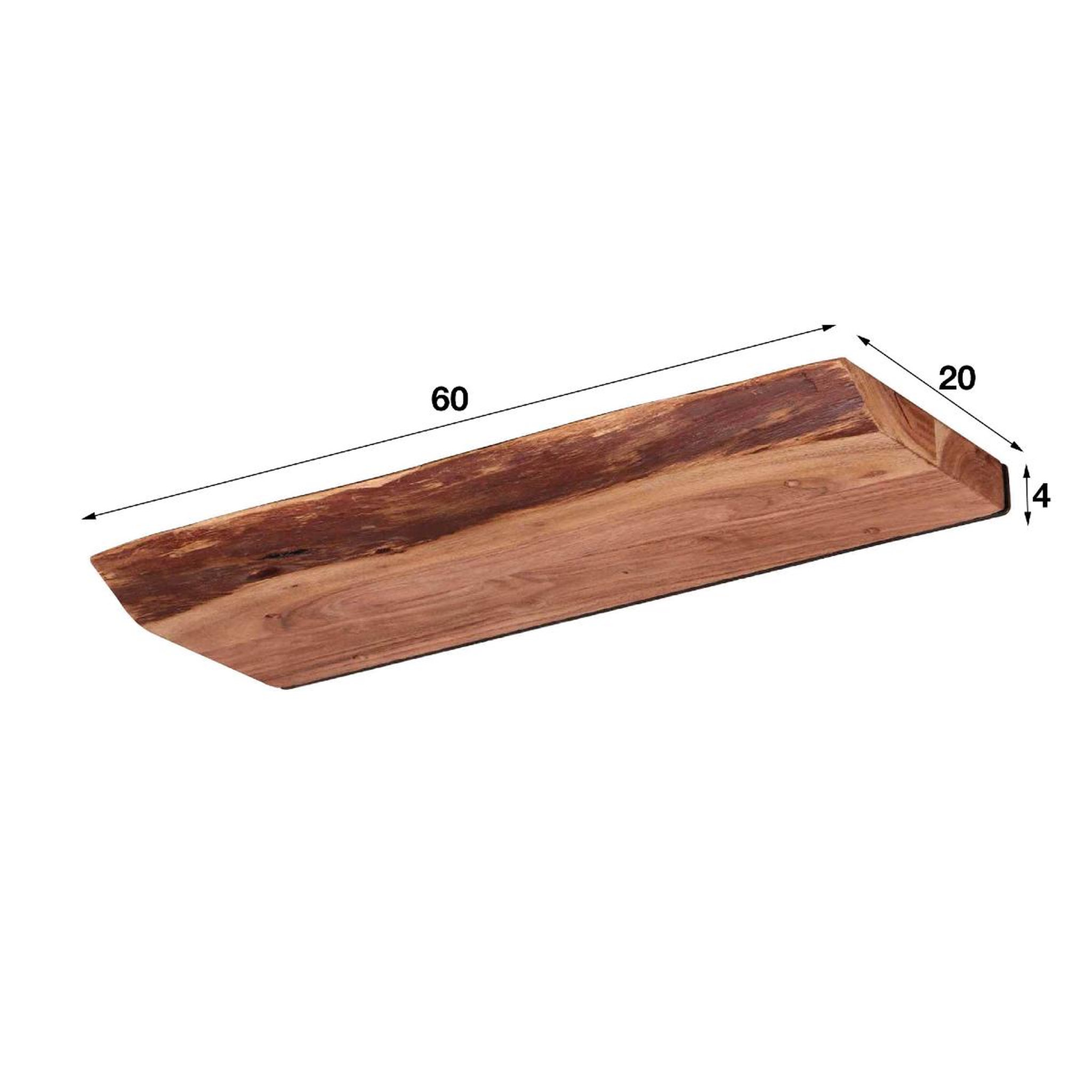 Voir la diapositive 5 : JLC KREATION Étagère murale en bois d'acacia massif 60cm ernest