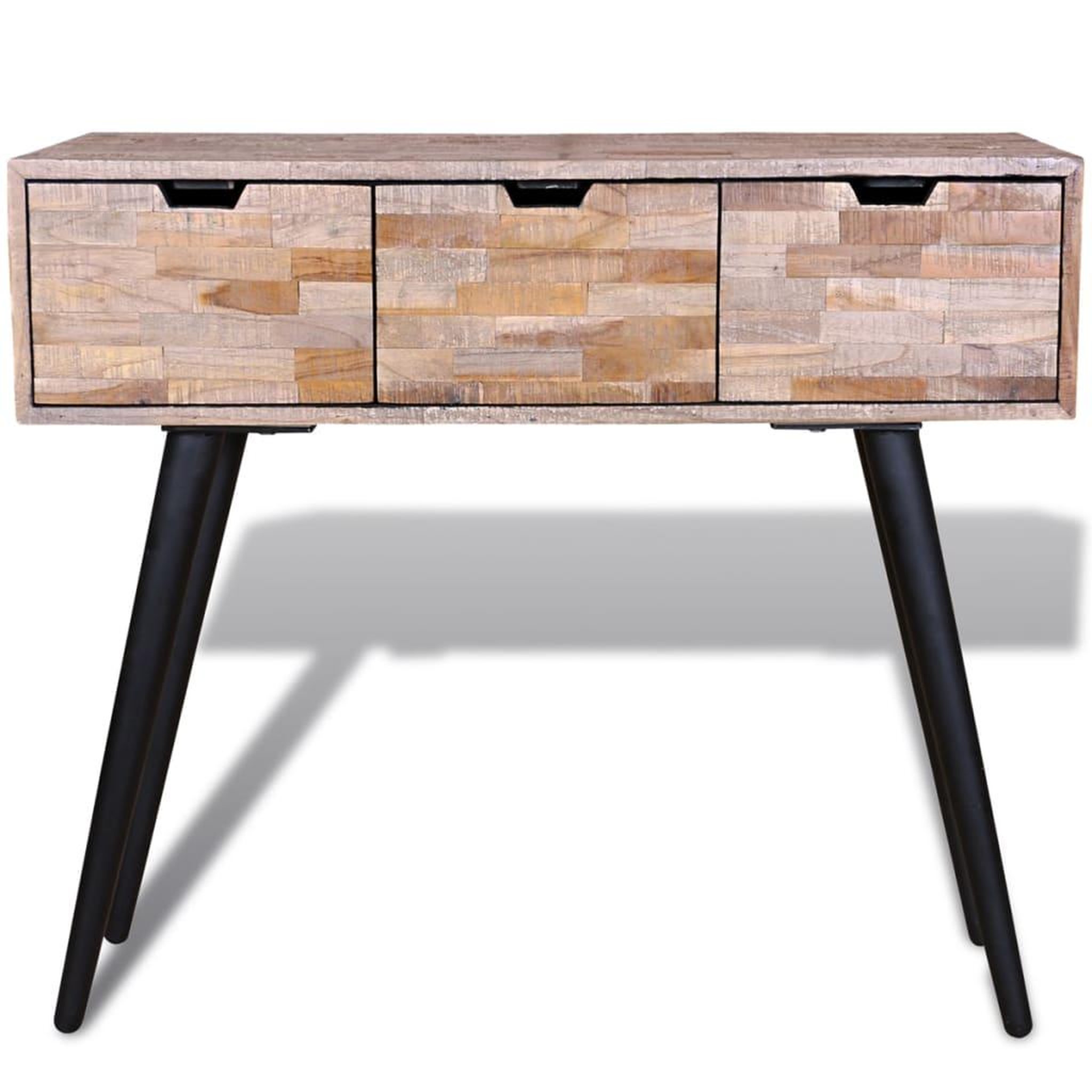 Voir la diapositive 2 : VIDAXL Table console avec 3 tiroirs bois de teck recycle
