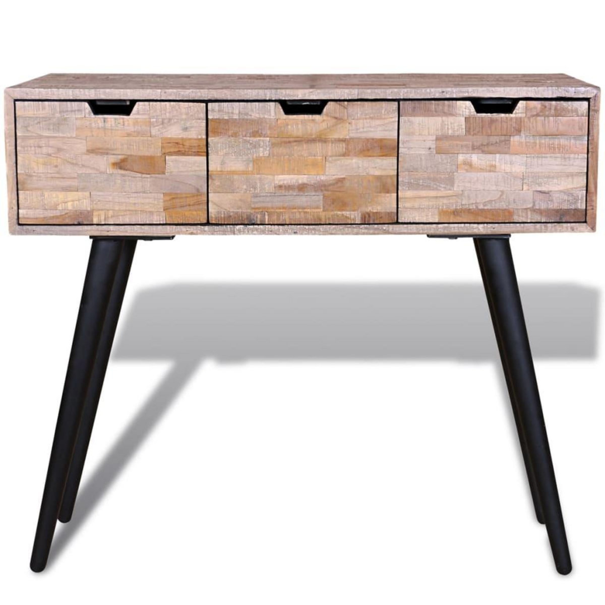 VIDAXL Table console avec 3 tiroirs Bois de teck recycle