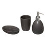 Voir la diapositive 1 : FIVE Set de 3 Accessoires Salle de Bain  Sun  14cm Gris Mat