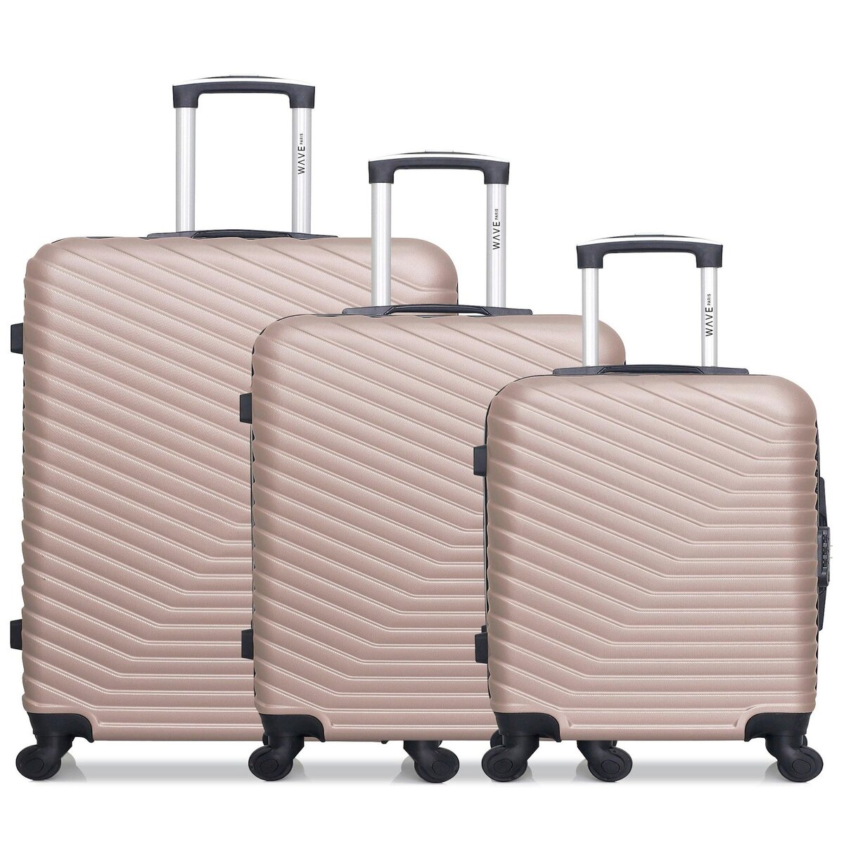 WAVE PARIS WAVE PARIS - Lot de 3 - Valise grand format, valise weekend et valise cabine LENA