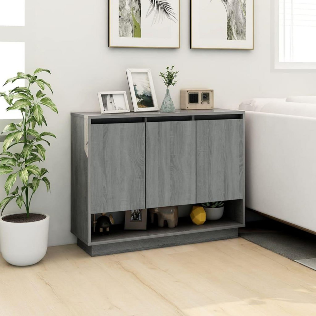 VIDAXL Buffet Sonoma gris 97x31x75 cm Bois d'ingenierie
