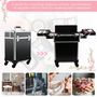 Voir la diapositive 6 : HOMCOM Valise trolley maquillage mallette cosmétique vanity poignée télescopique réglable 34L x 24l x 52H cm alu. noir