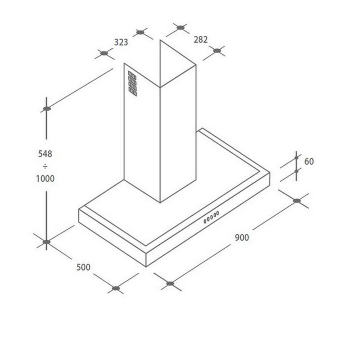 Candy Hotte décorative murale 90cm 65db 571m3/h inox - cmb955x
