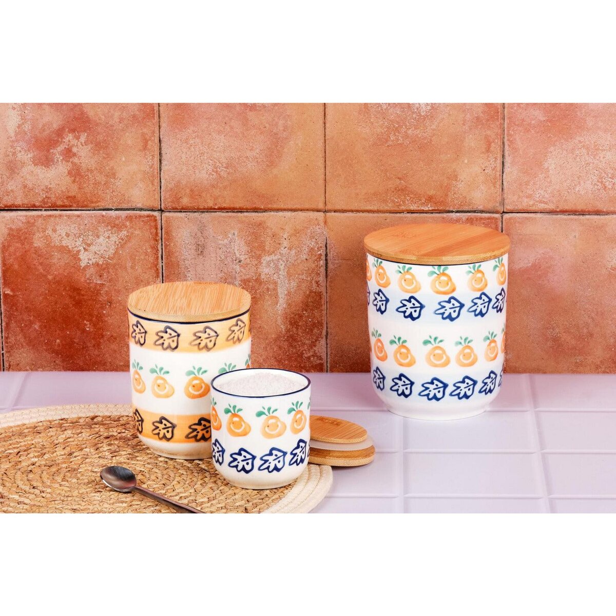 BJORN Bocal de cuisine NAPOLI - 3 pièces - Agrume