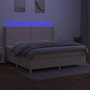 Voir la diapositive 3 : VIDAXL Sommier a lattes de lit matelas et LED Creme 200x200 cm Tissu
