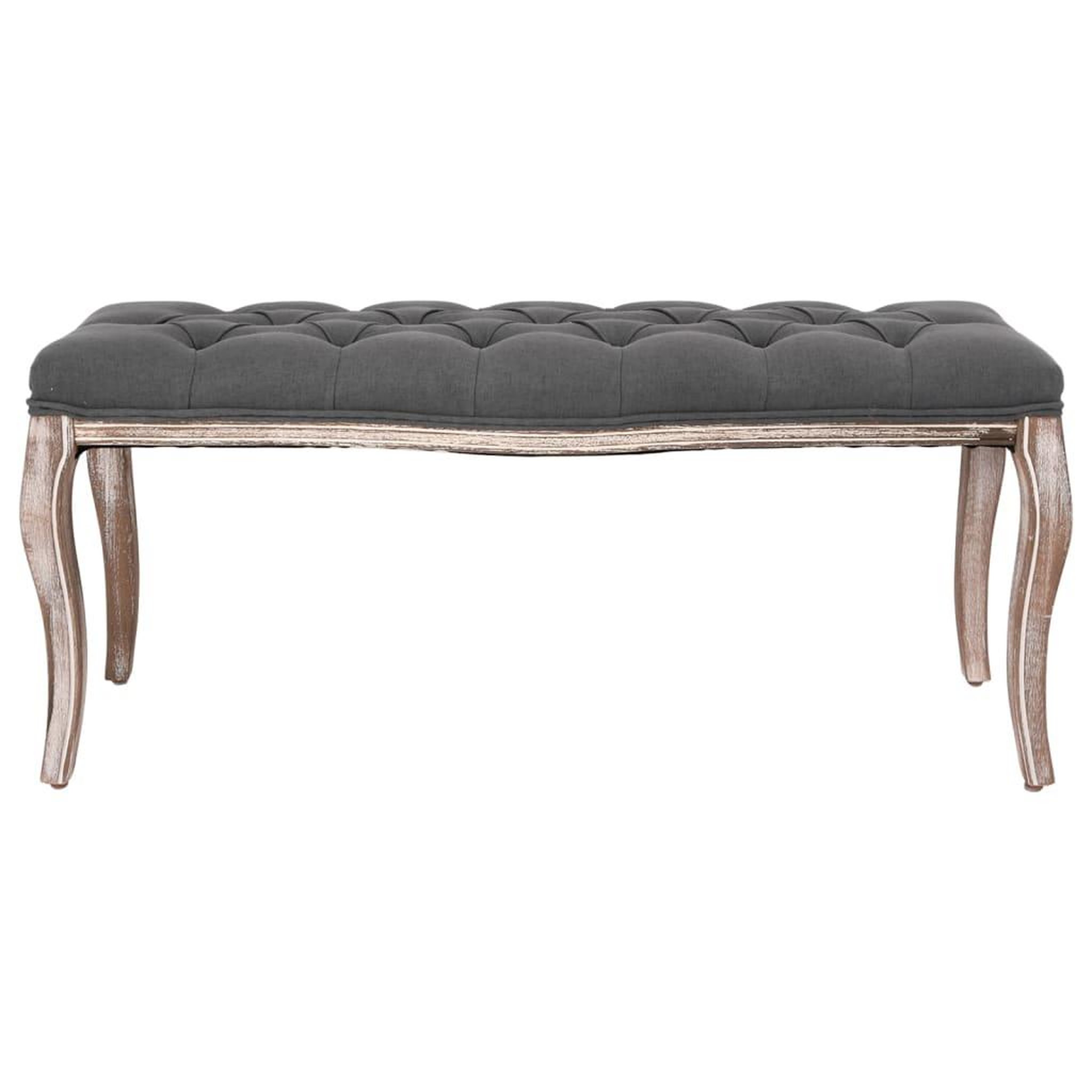 Voir la diapositive 2 : VIDAXL Banc Lin Bois solide 110x38x48 cm Gris fonce