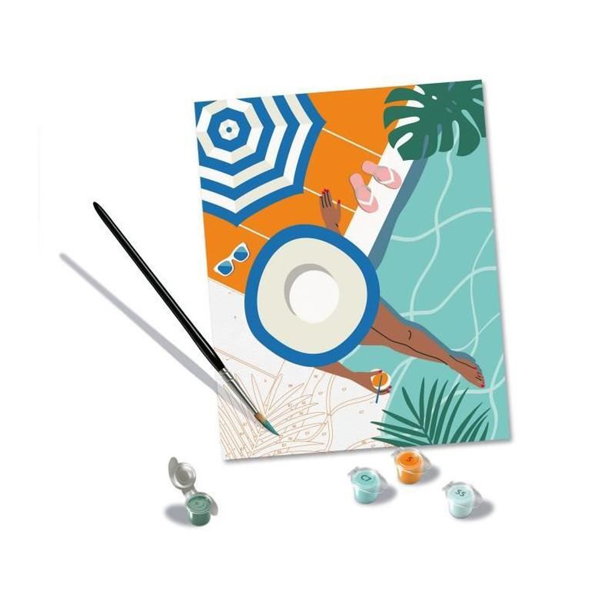 Voir la diapositive 2 : RAVENSBURGER CreArt 24x30 cm Pool Time, Adulte, Peinture par numéros, 25523, Ravensburger