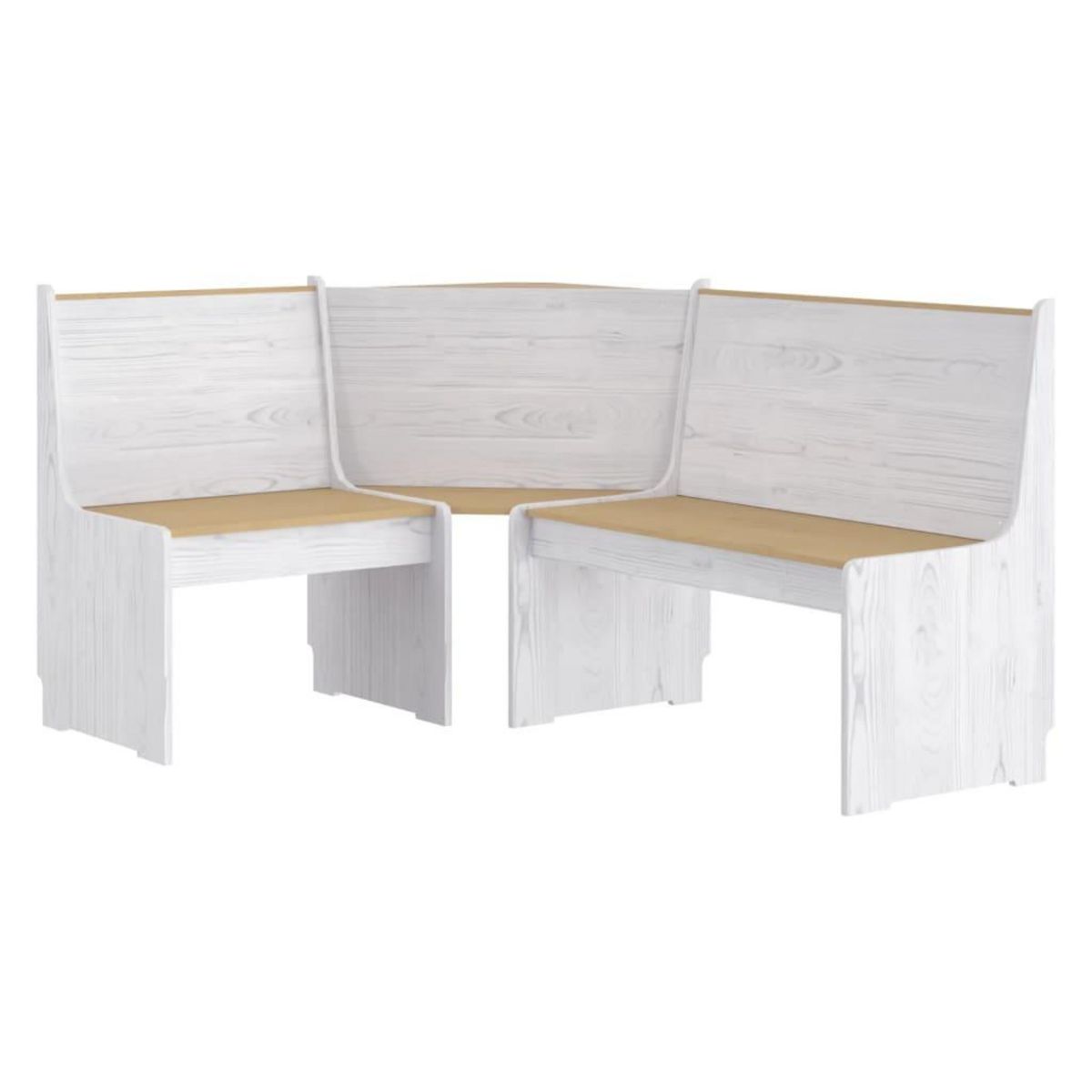 VIDAXL Ensemble a manger REINE 3 pcs marron miel blanc bois pin massif