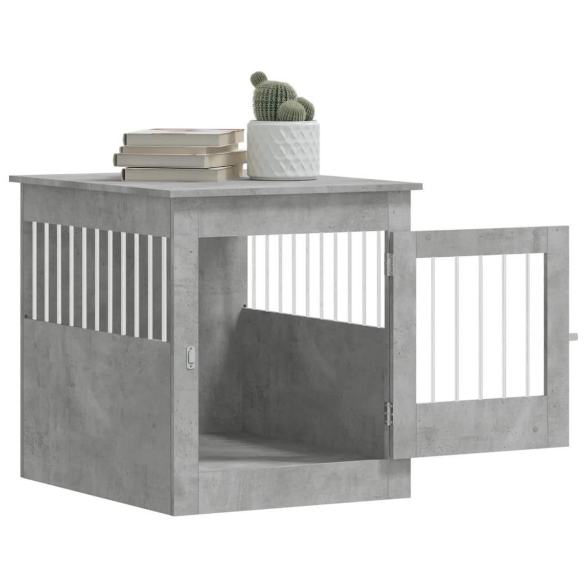 VIDAXL Meuble de cage pour chiens gris beton 64,5x80x71 cm