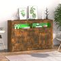 Voir la diapositive 4 : VIDAXL Buffet avec lumieres LED chene fume 115,5x30x75 cm