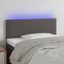 Voir la diapositive 1 : VIDAXL Tete de lit a LED Gris 100x5x78/88 cm Similicuir