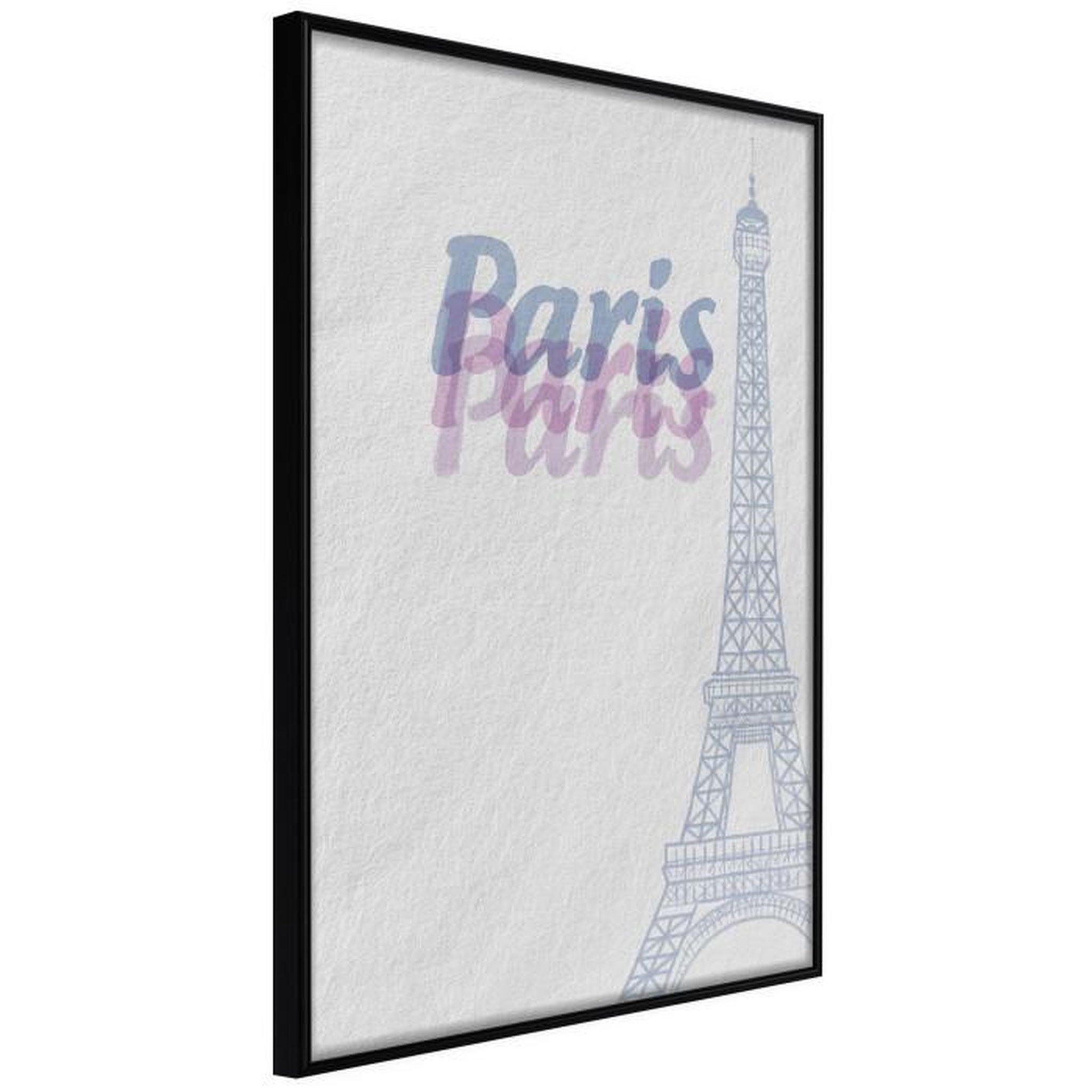 Paris Prix Affiche Murale Encadrée  Pastel Paris. Coloris disponibles : Jaune, Noir