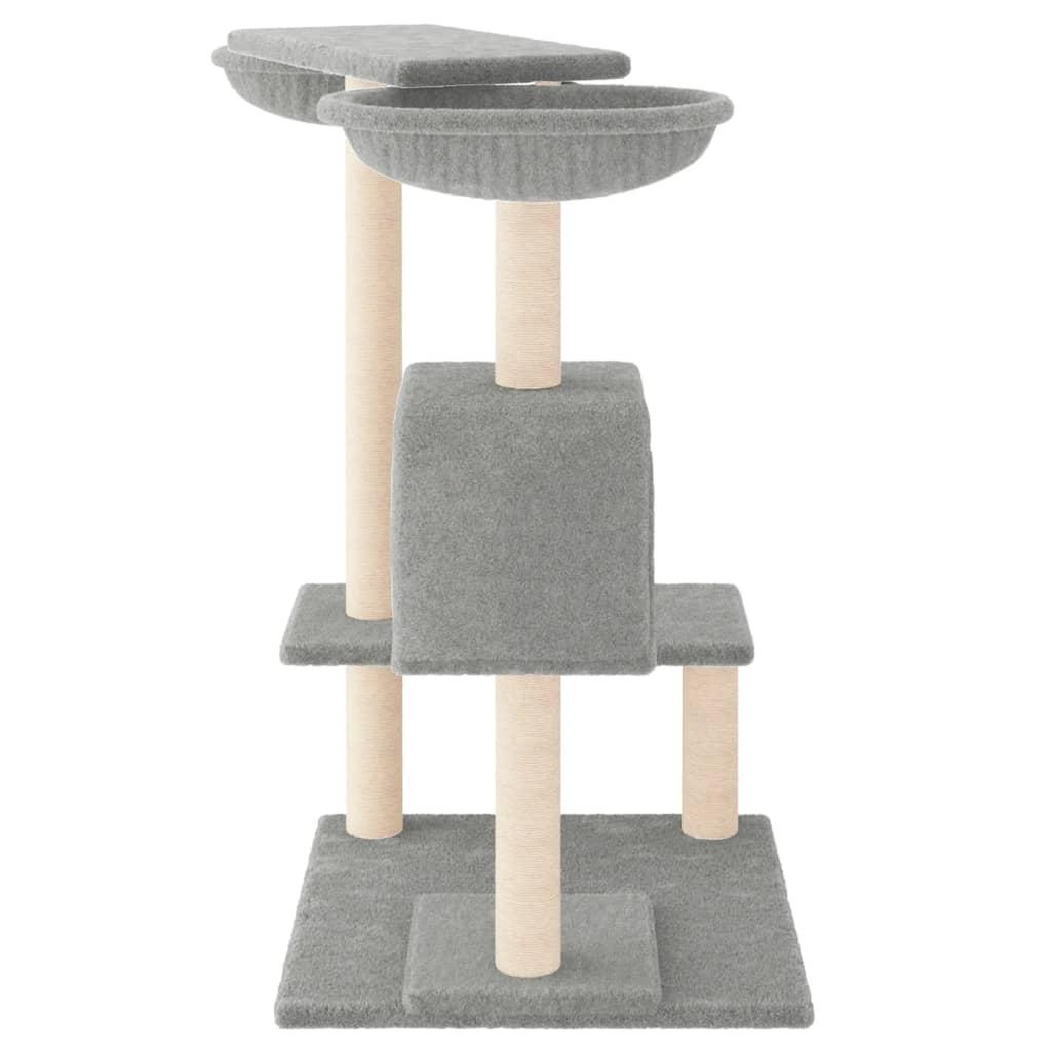Voir la diapositive 4 : VIDAXL Arbre a chat avec griffoirs gris clair 82 cm