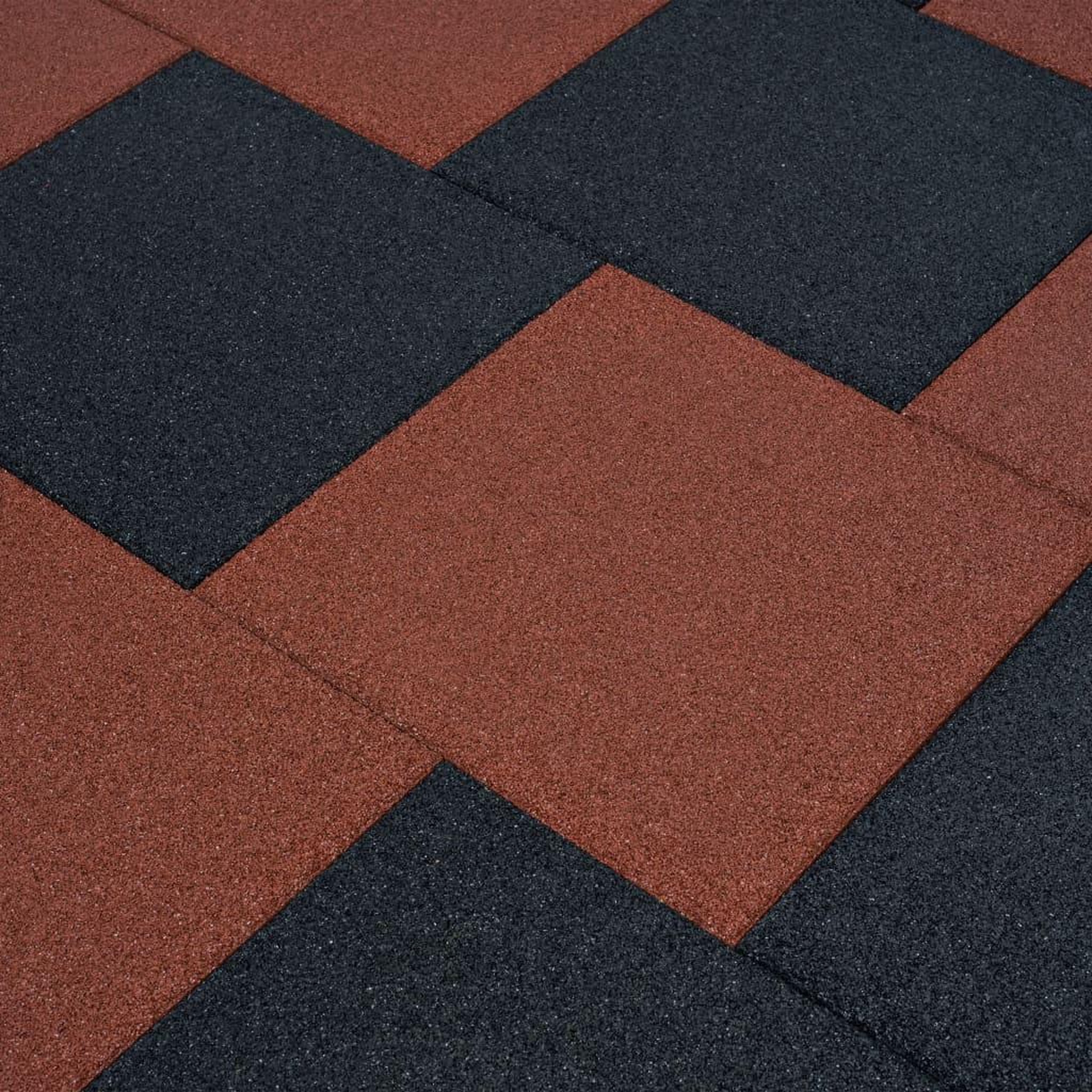 Voir la diapositive 1 : VIDAXL Carreaux de protection antichoc 18pc Caoutchouc 50x50x3cm Rouge