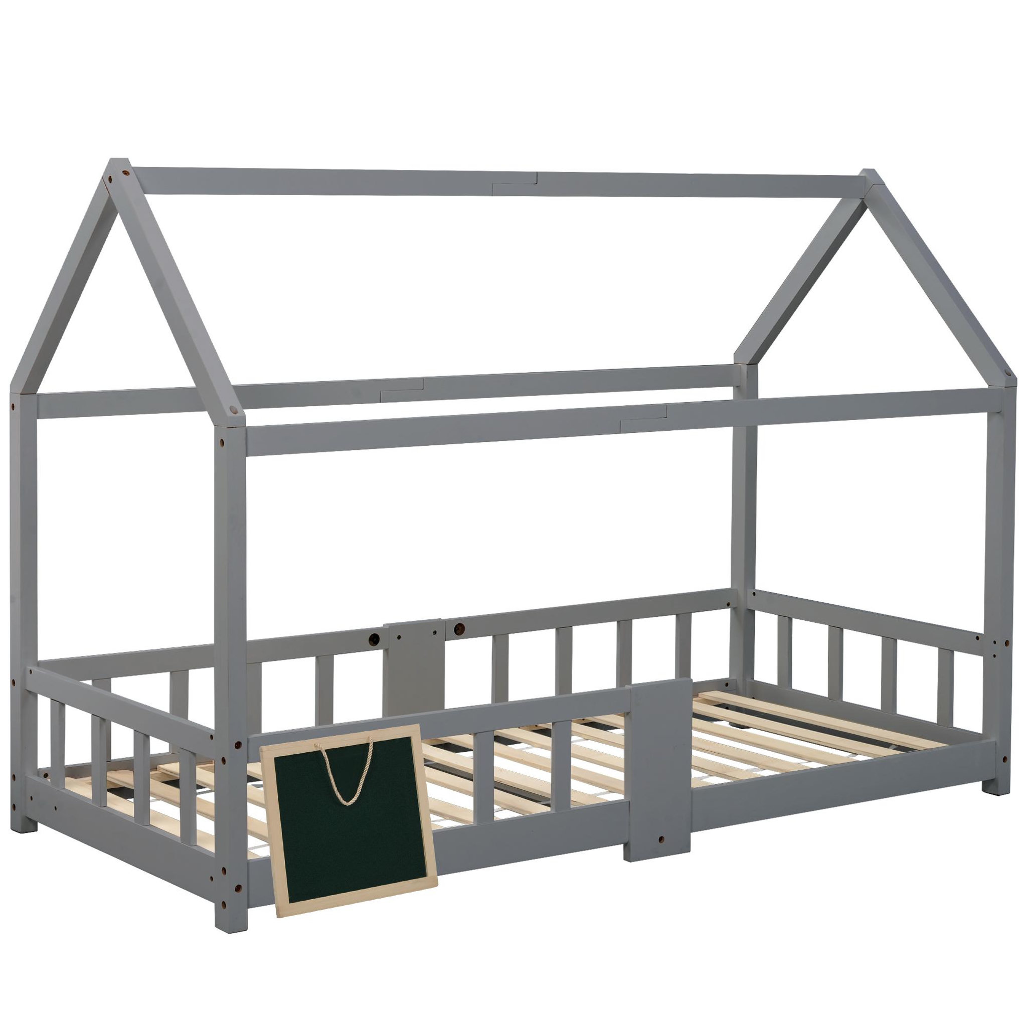 Voir la diapositive 6 : MERAX Lit cabane enfant 90 x 200 cm avec sommier