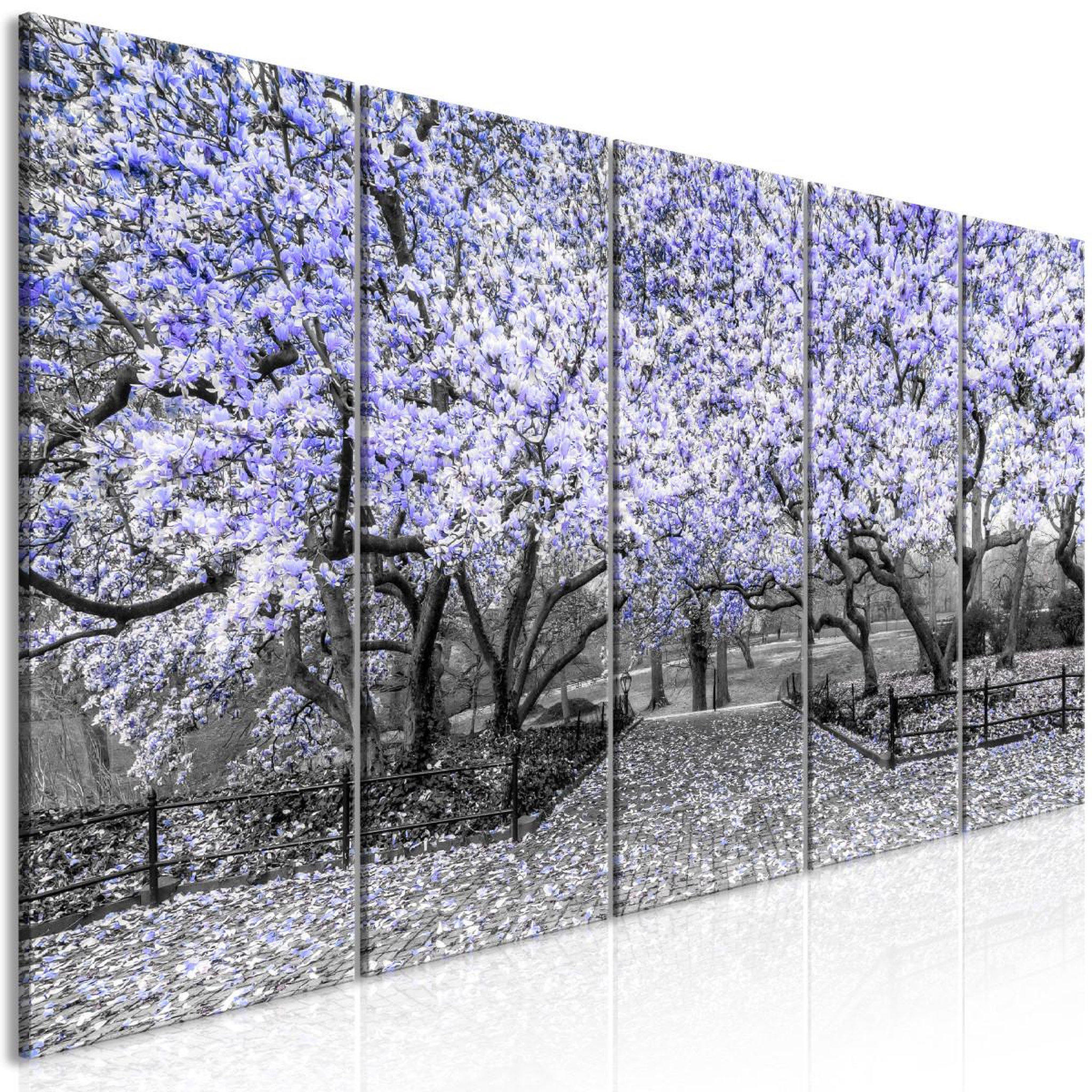 Voir la diapositive 1 : Paris Prix Tableau 5 Panneaux  Magnolia Park Narrow Violet