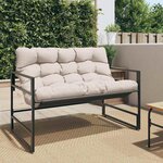 VIDAXL Banc de jardin avec coussin taupe 113 cm acier