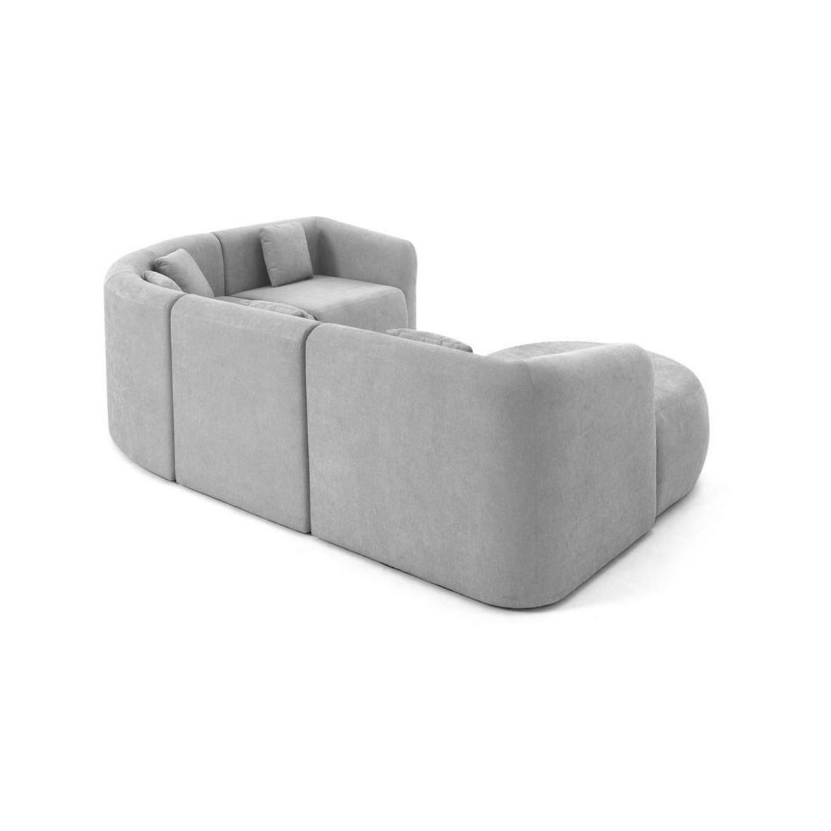 LISA DESIGN Ikare - canapé modulable d'angle gauche - 5 places - avec méridienne - en tissu