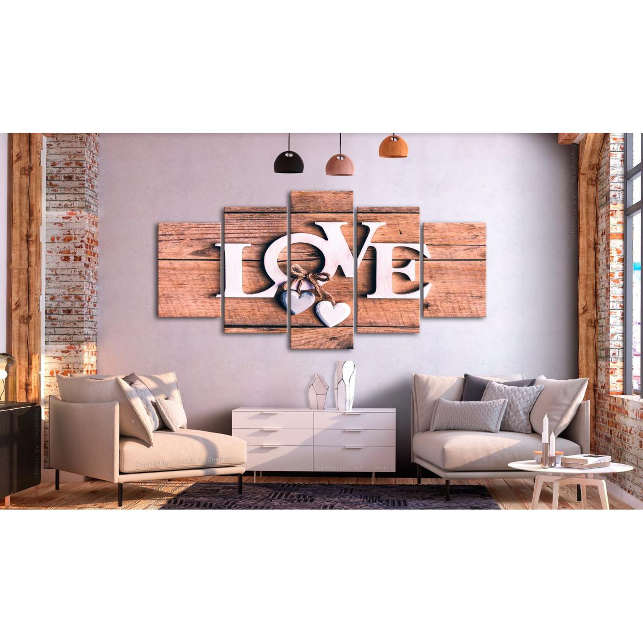 Voir la diapositive 2 : Paris Prix Tableau Imprimé 5 Panneaux  Wooden Letters Wide