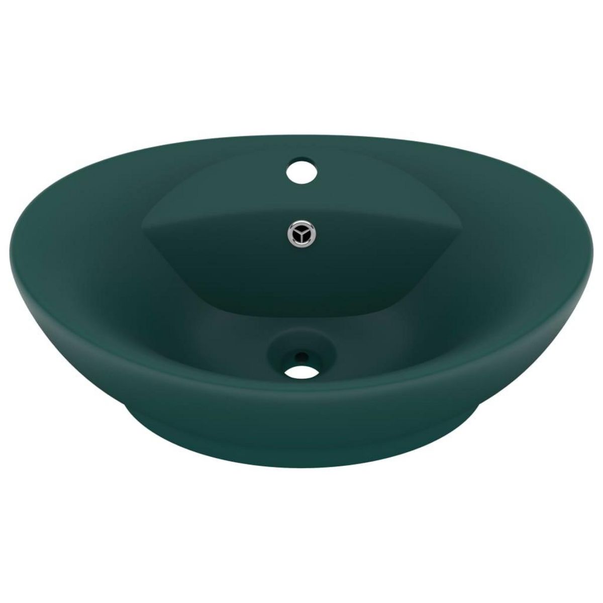 VIDAXL Lavabo ovale a trop-plein Vert fonce mat 58,5x39 cm Ceramique
