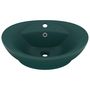 Voir la diapositive 2 : VIDAXL Lavabo ovale a trop-plein Vert fonce mat 58,5x39 cm Ceramique
