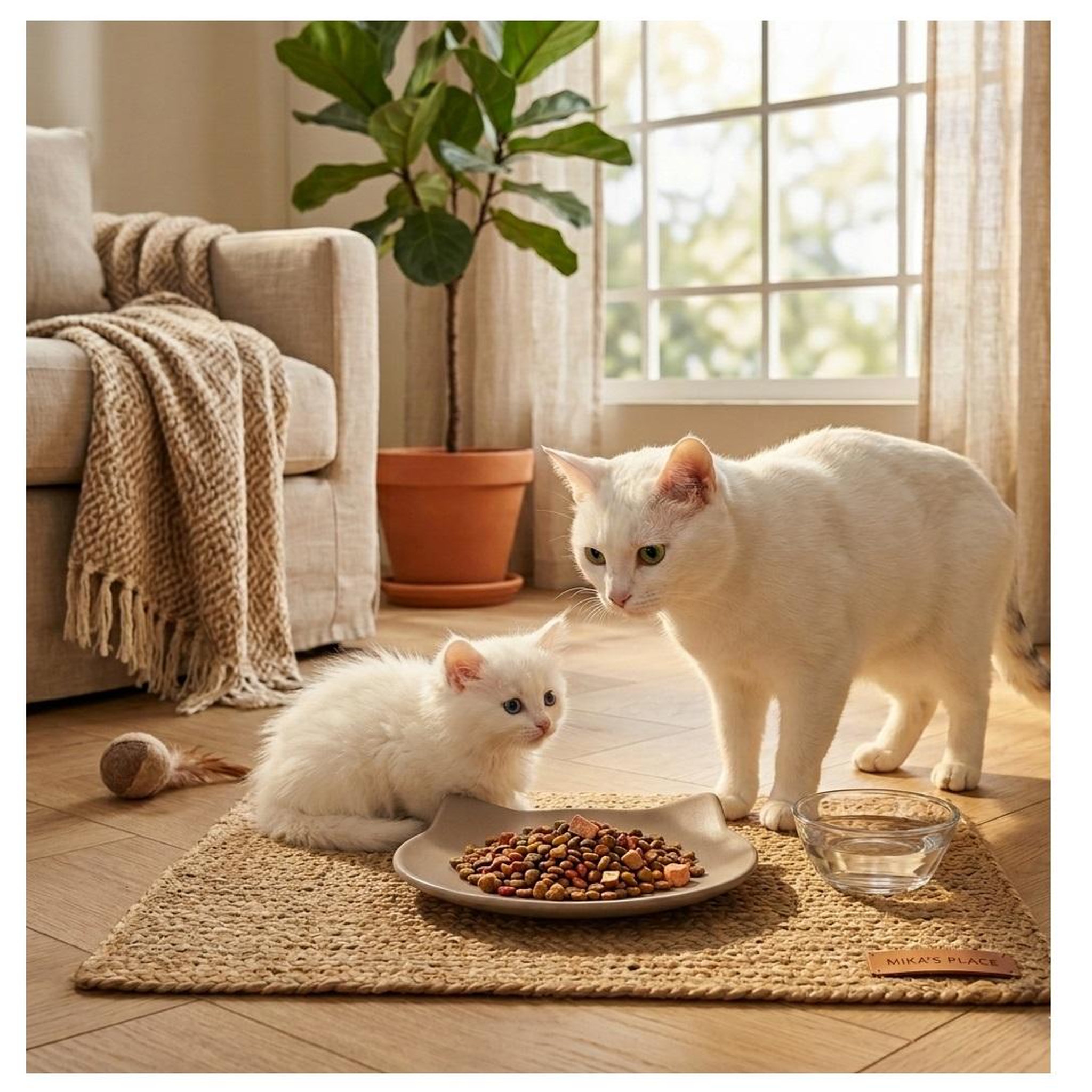 Voir la diapositive 3 : Eden Gamelle plat en céramique pour chat anti-stress filou