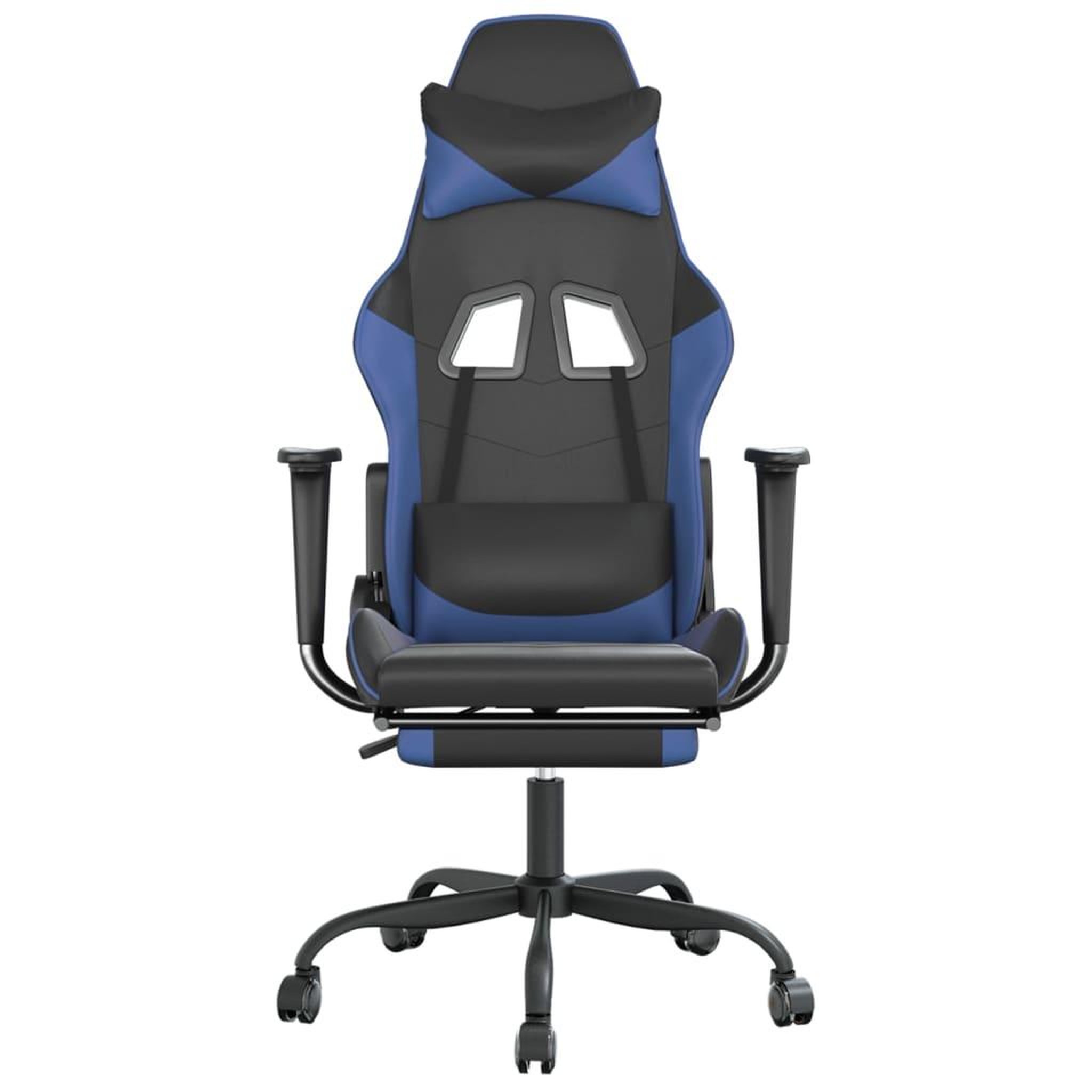 Voir la diapositive 3 : VIDAXL Chaise de jeu avec repose-pied Noir et bleu Similicuir