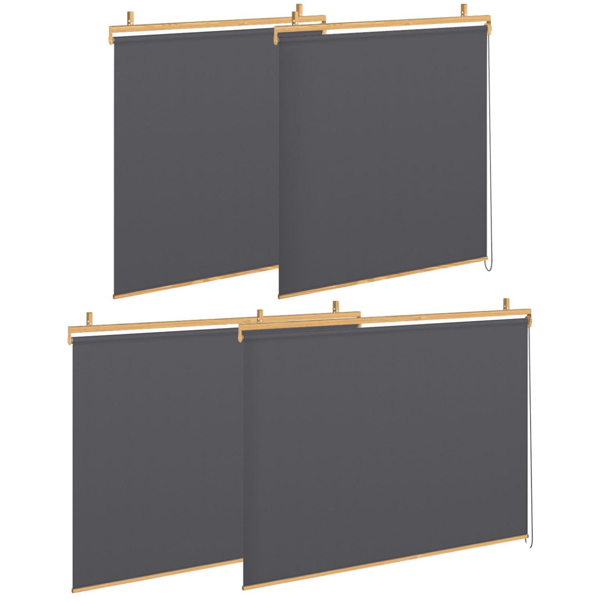 Voir la diapositive 6 : ID MARKET Pergola édition exclusive effet bois toit rétractable 3x4 m et 4 stores gris anthracite