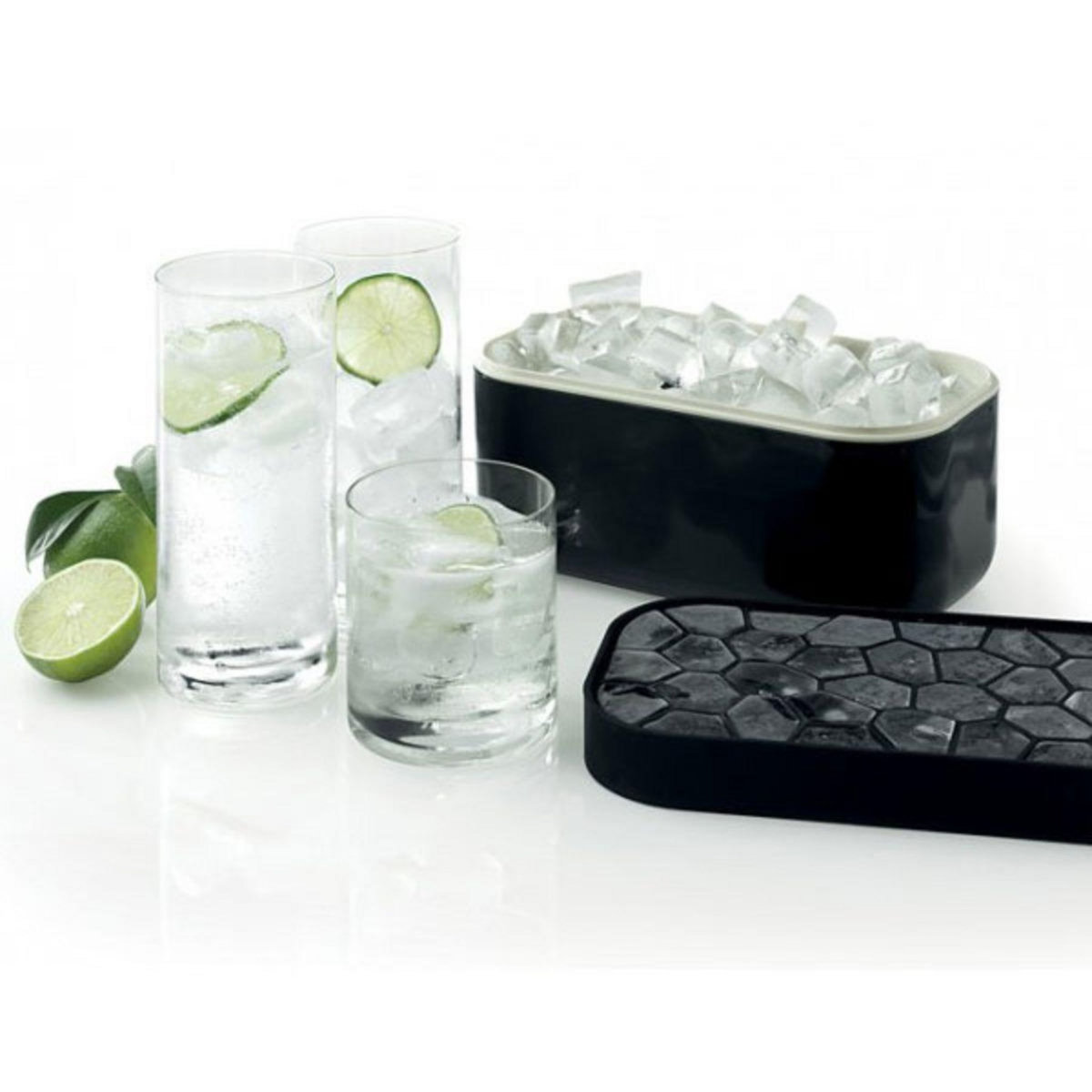 LEKUE Bac à glaçons silicone noir - 0250400n01c002