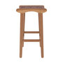 Voir la diapositive 3 : Rendez vous déco Tabouret pour îlot central 68 cm en teck et cuir tressé marron - Kuna
