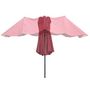 Voir la diapositive 4 : KZ GARDEN Parasol de terrasse double Rouge Bordeaux 4.50 x 2.65 x H 2.40 Toile polyester TWIN KZ GARDEN