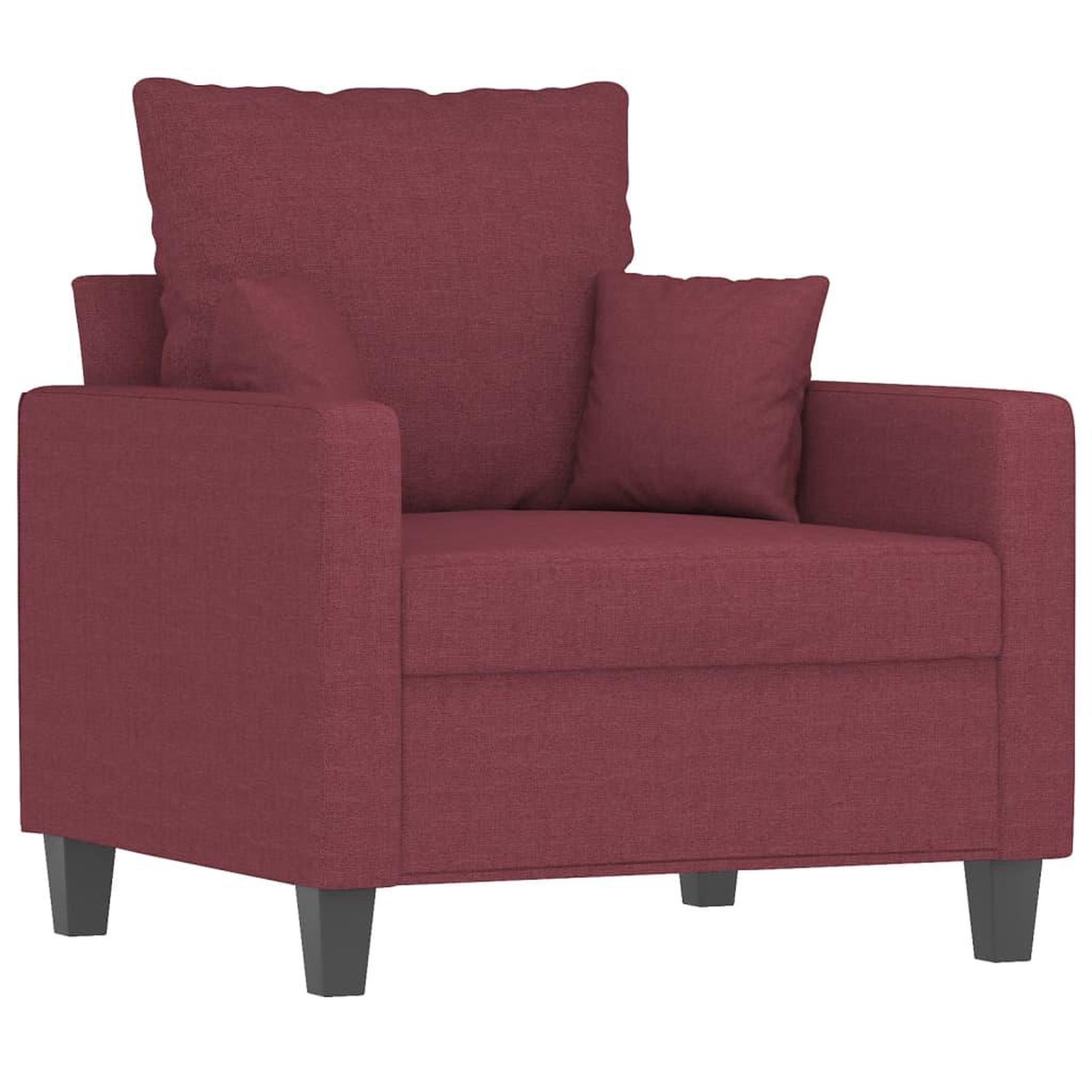 Voir la diapositive 4 : VIDAXL Ensemble de canapes 3 pcs avec coussins rouge bordeaux tissu