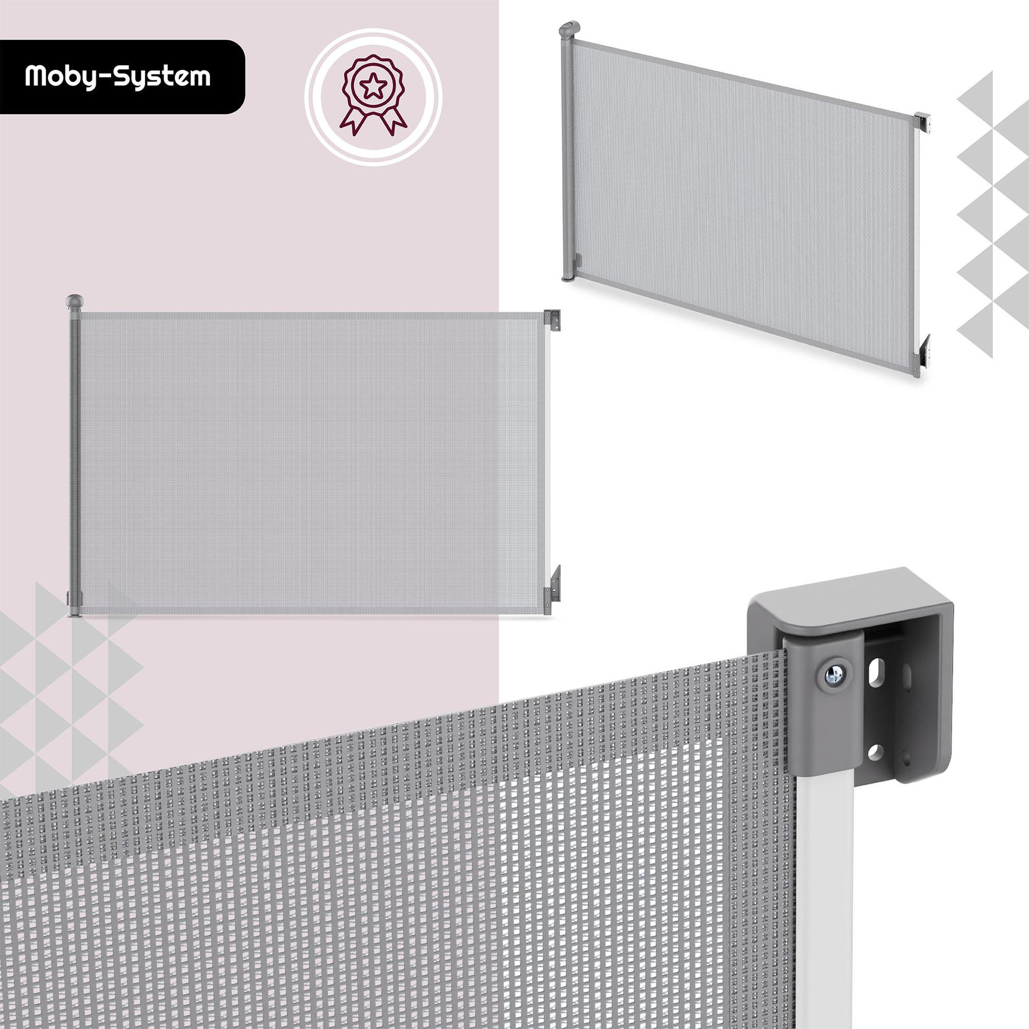 Voir la diapositive 3 : MOBY SYSTEM Barrière de sécurité enroulable enfant Moby-System SAFEGUARD 140 cm