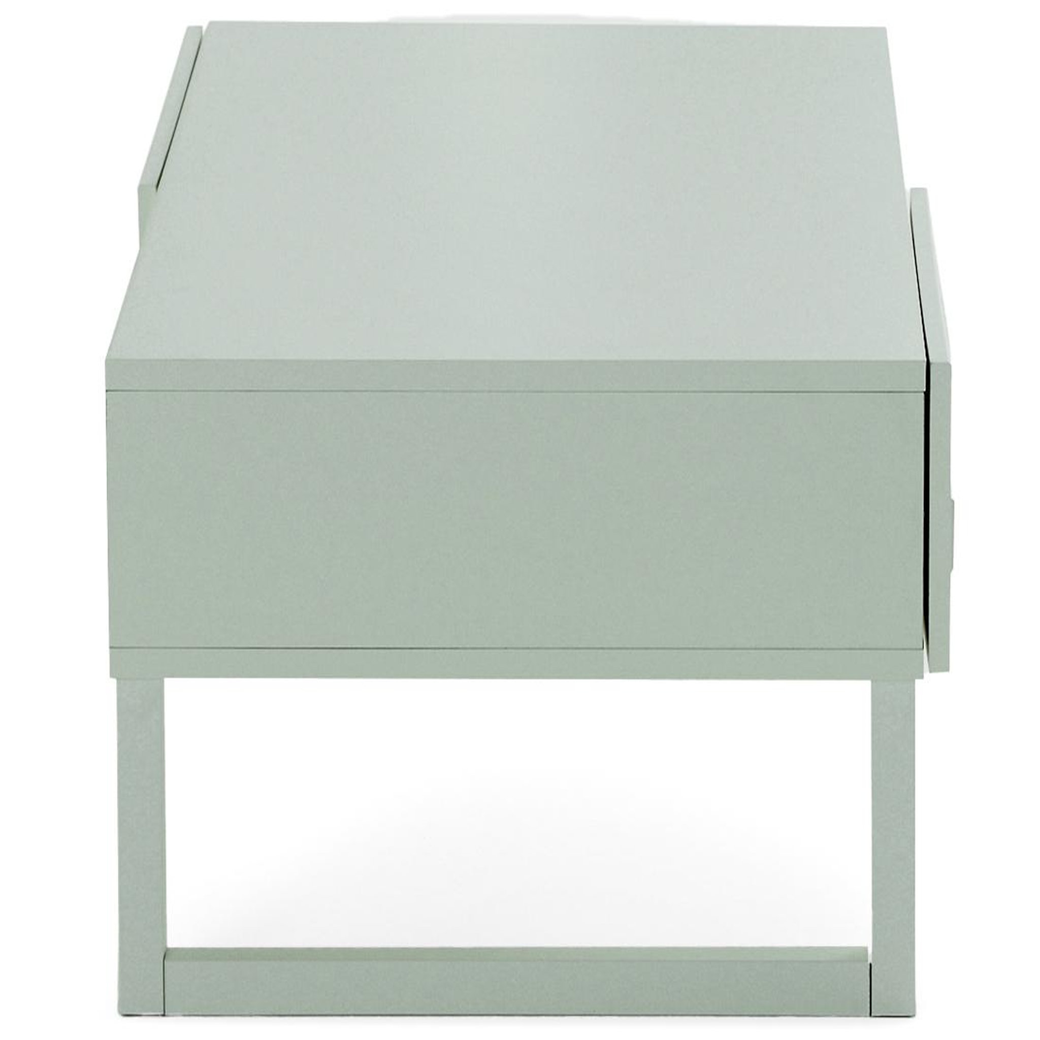 Voir la diapositive 6 : BEST MOBILIER Sofia - table basse - vert sauge mat - 1 niche - 110 cm