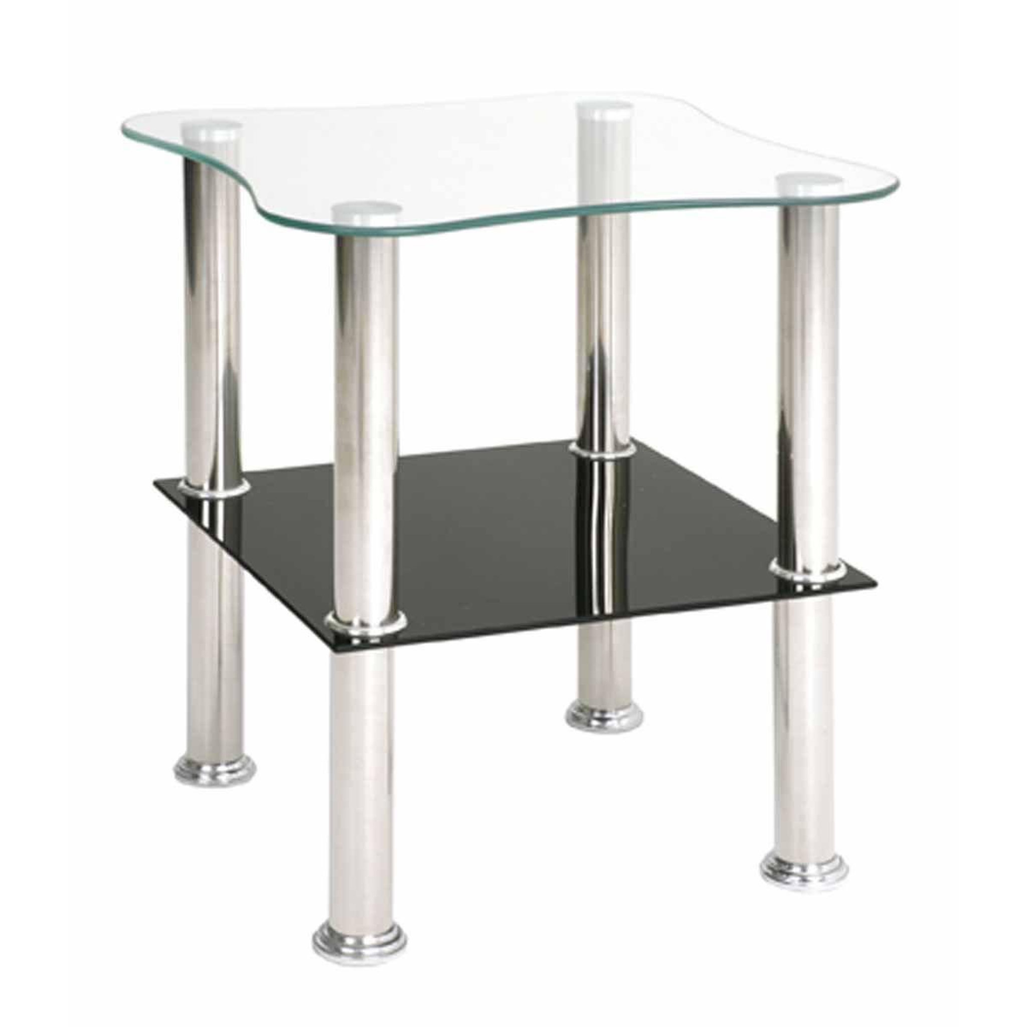 Paris Prix Table d'Appoint en Verre  Henia  47cm Noir