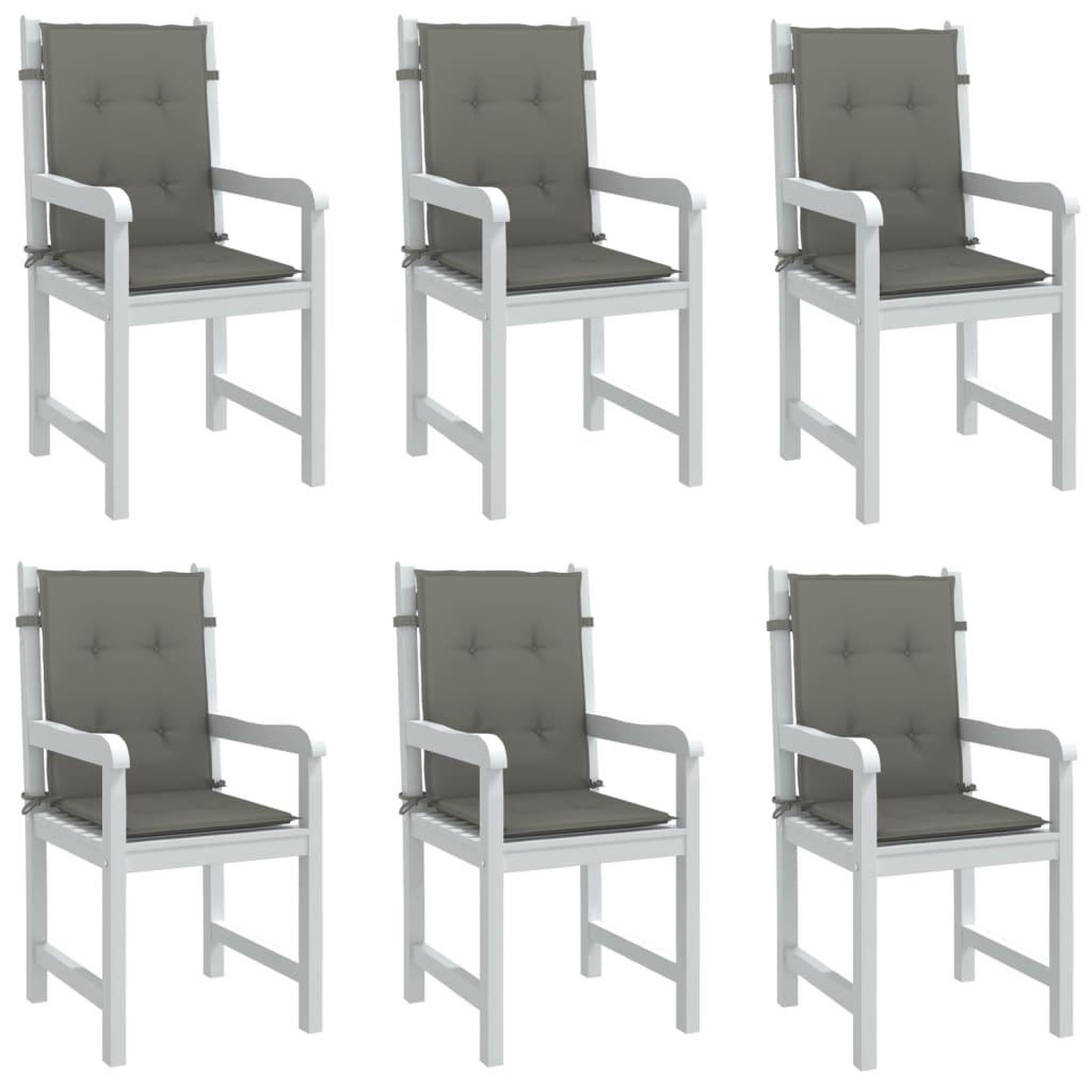 VIDAXL Coussins de chaise a dossier bas lot de 6 gris fonce melange