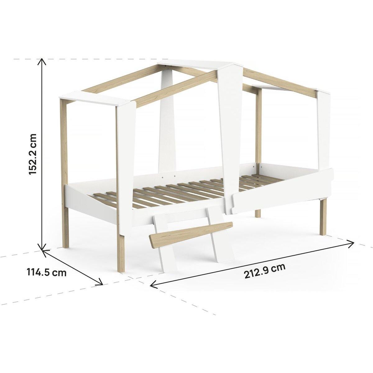 Habitat et Jardin Lit enfant surélevé  Cabane  - 90 x 200 cm - Blanc