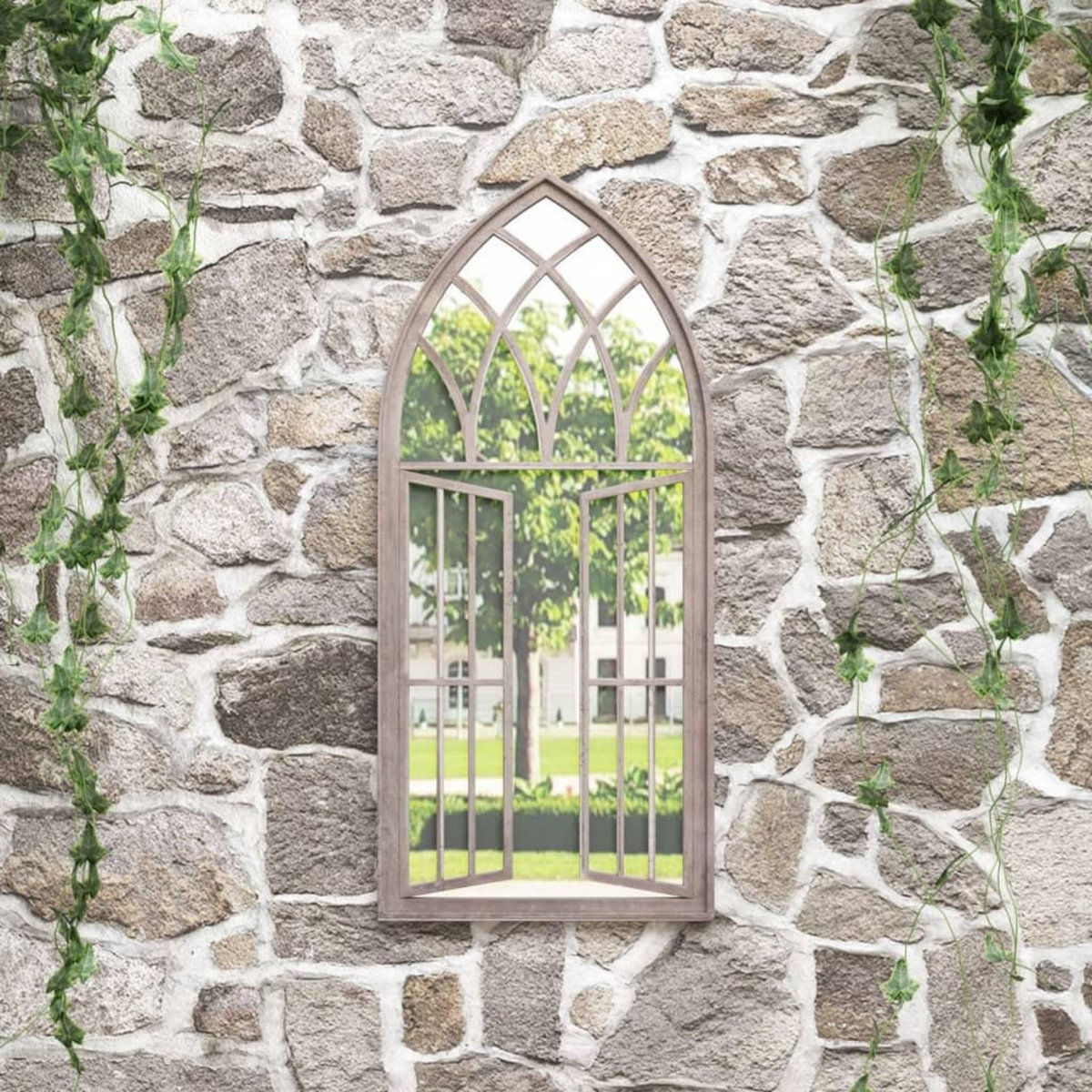 VIDAXL Miroir de jardin Sable 100x45cm Fer pour utilisation exterieure