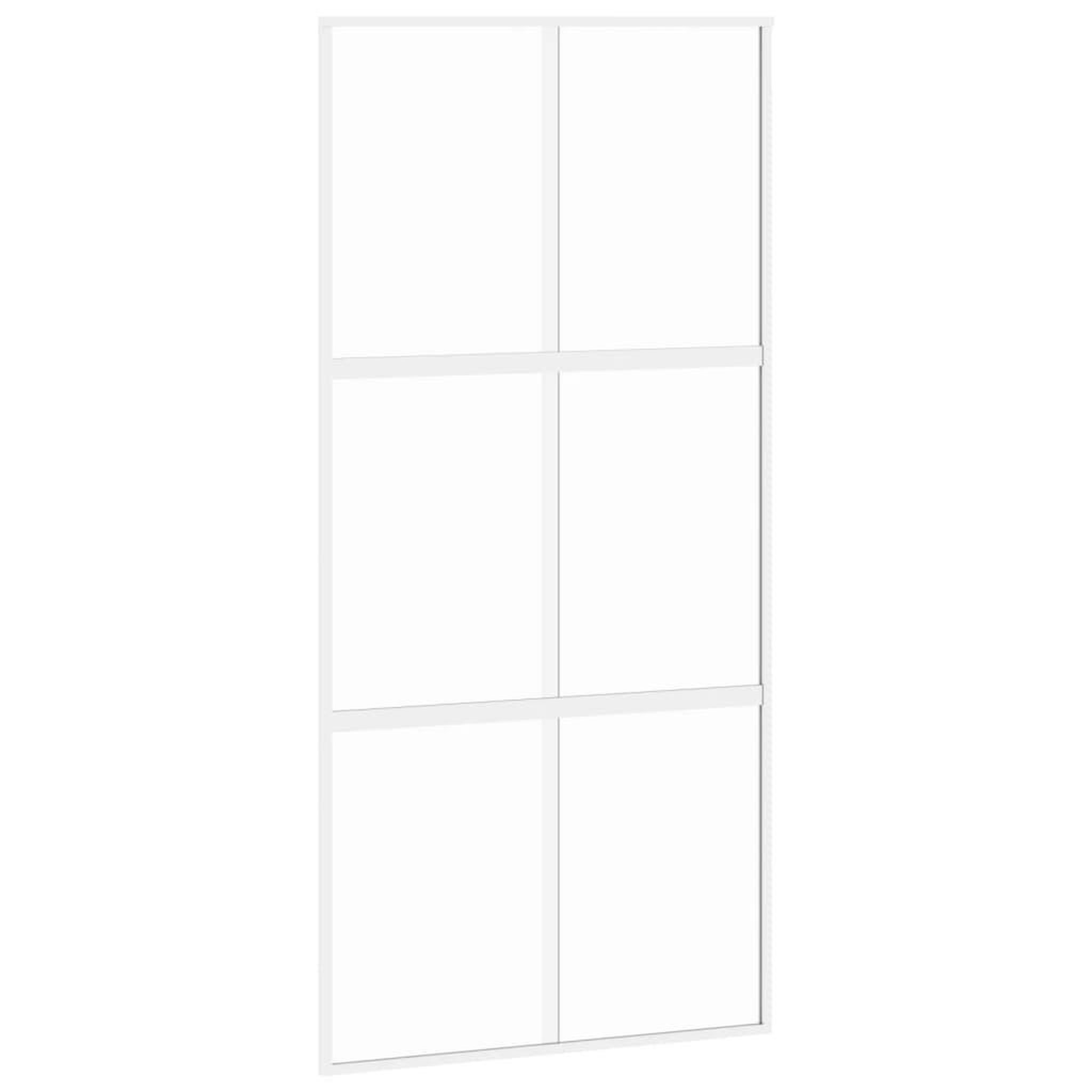 Voir la diapositive 2 : VIDAXL Porte coulissante blanc 102,5x205 cm verre trempe aluminium