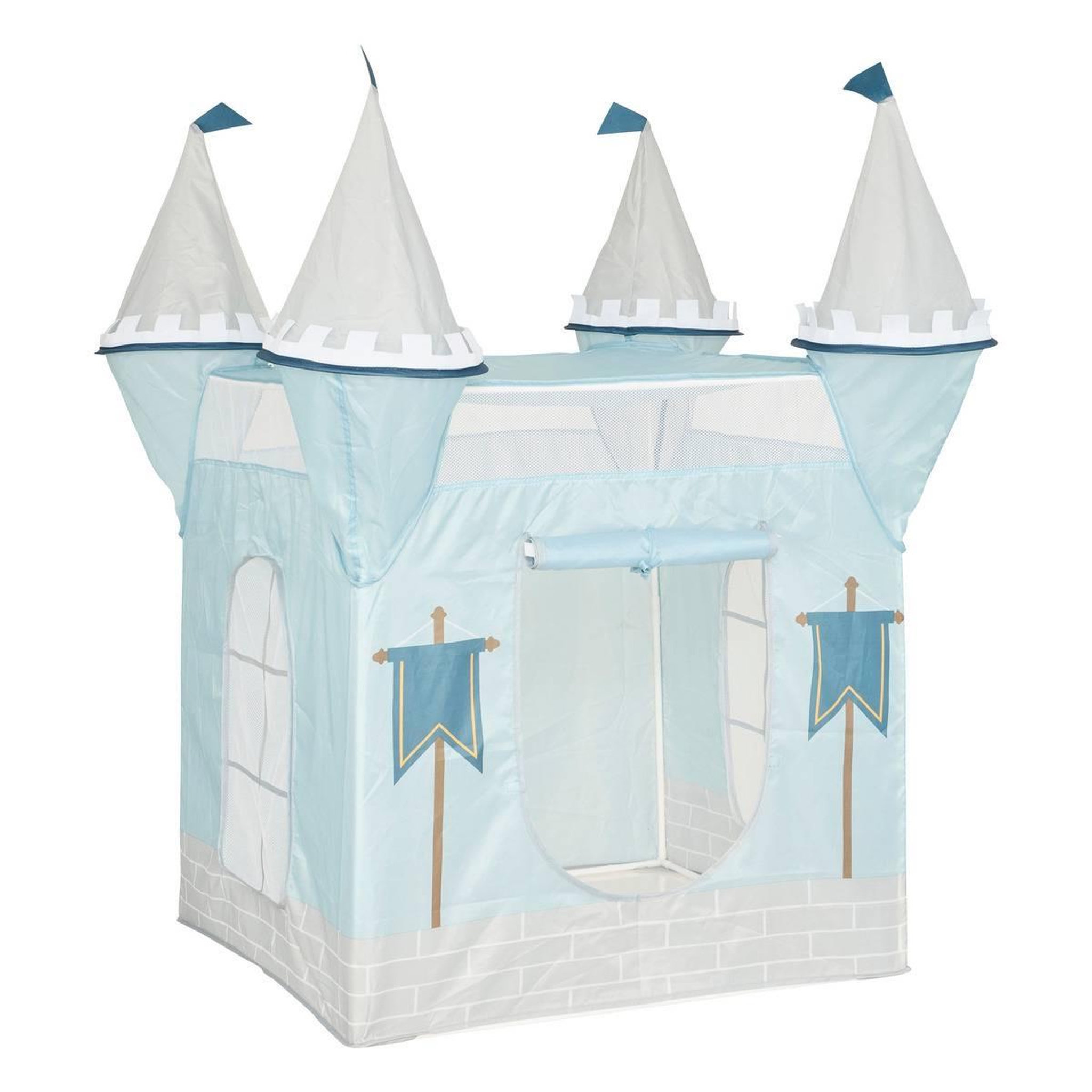 Voir la diapositive 3 : Atmosphera Kids Tente pop up enfant  château fort  130cm bleu